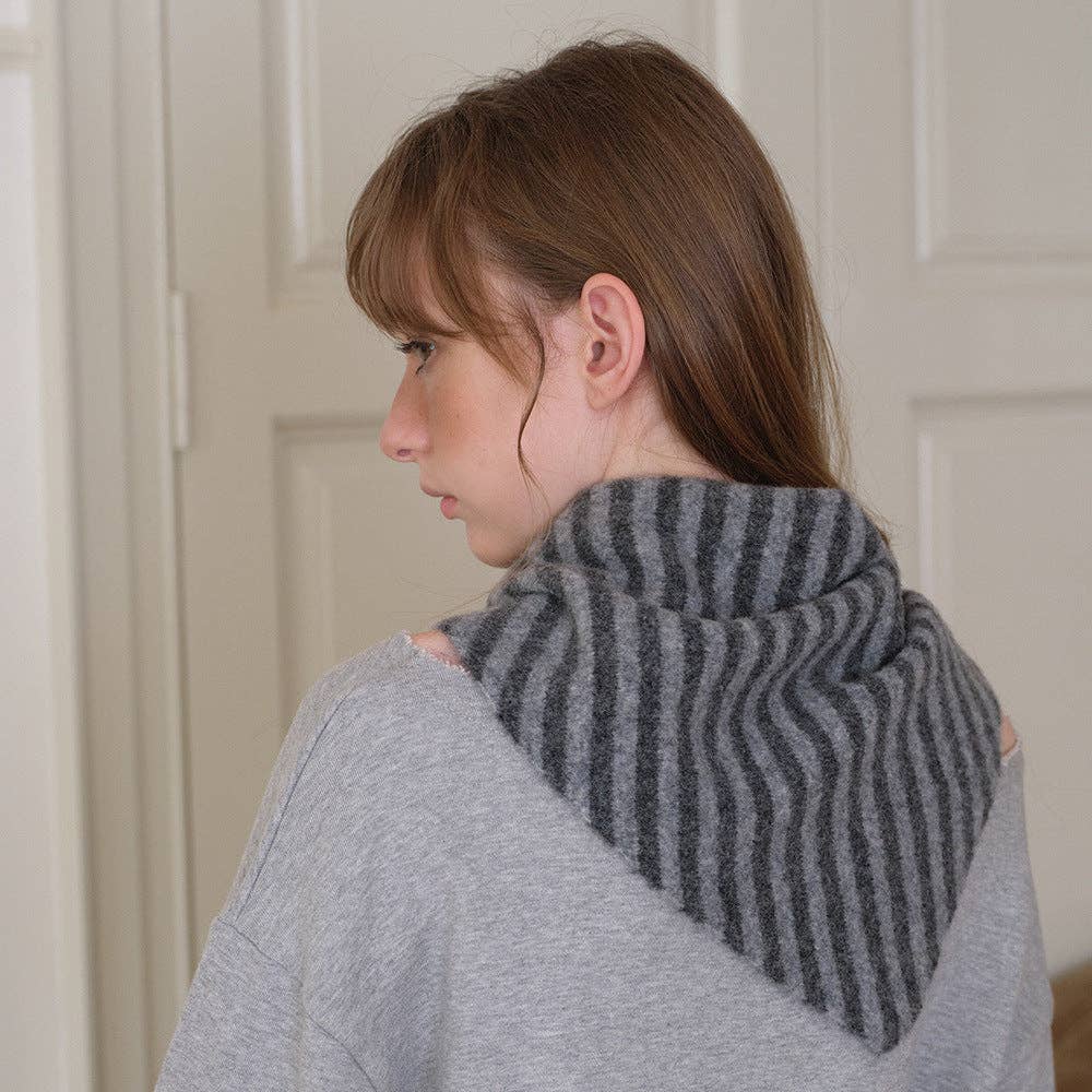 Striped Wool Triangle Scarf