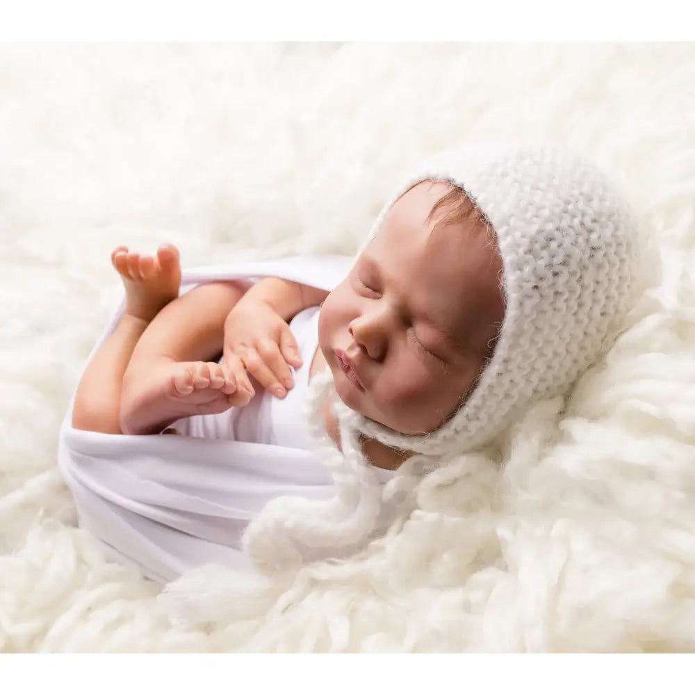 Newborn Angora Knit Bonnet