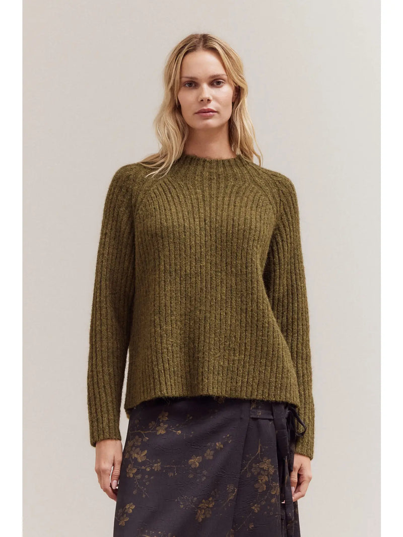Mock Neck Fuzzy Sweater