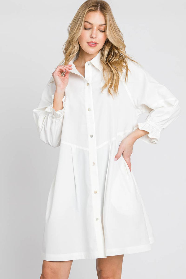 Poplin Button Down Dress