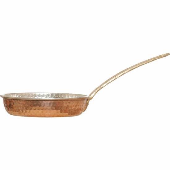 Handmade Copper Saute Pan, Hammered Copper, 6.3"