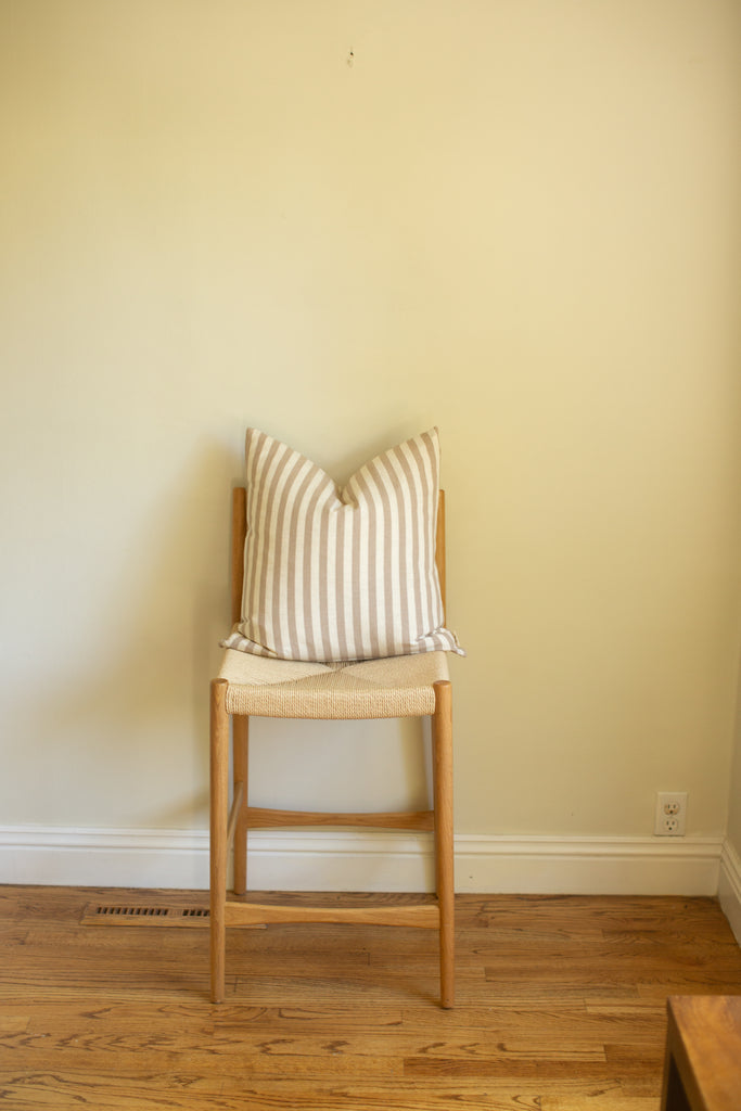 Sand Narrow Stripe Pillow
