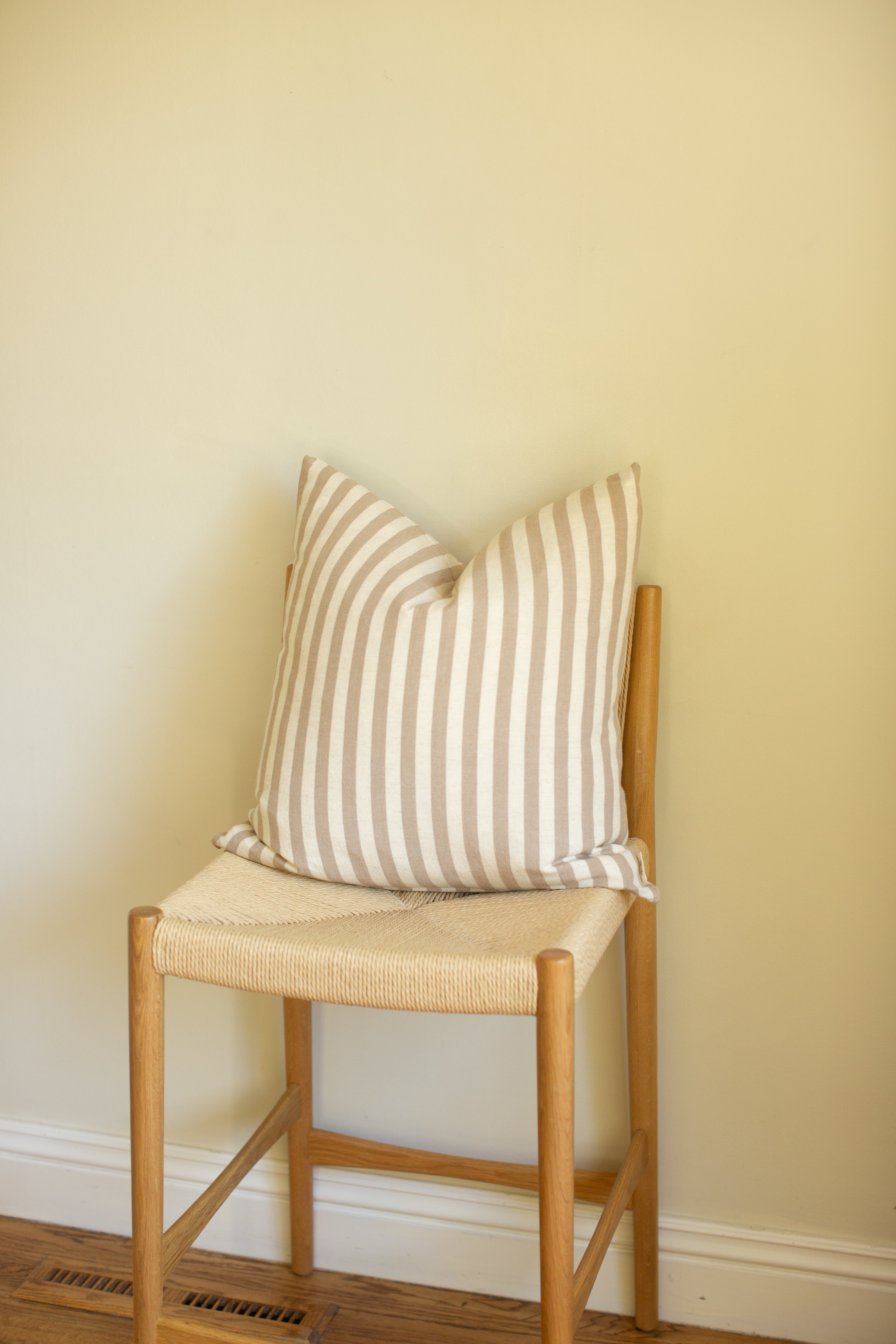 Sand Narrow Stripe Pillow