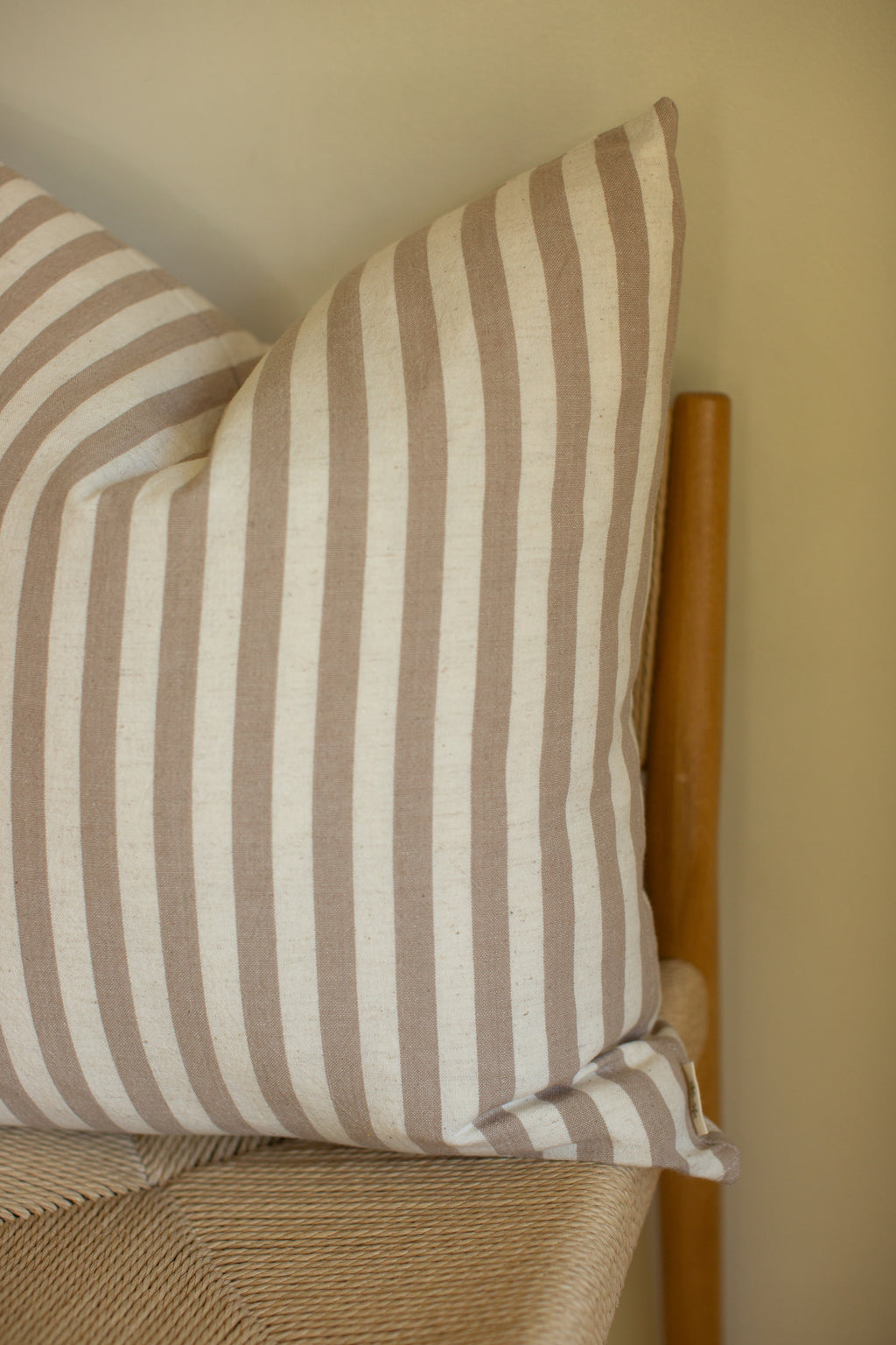 Sand Narrow Stripe Pillow