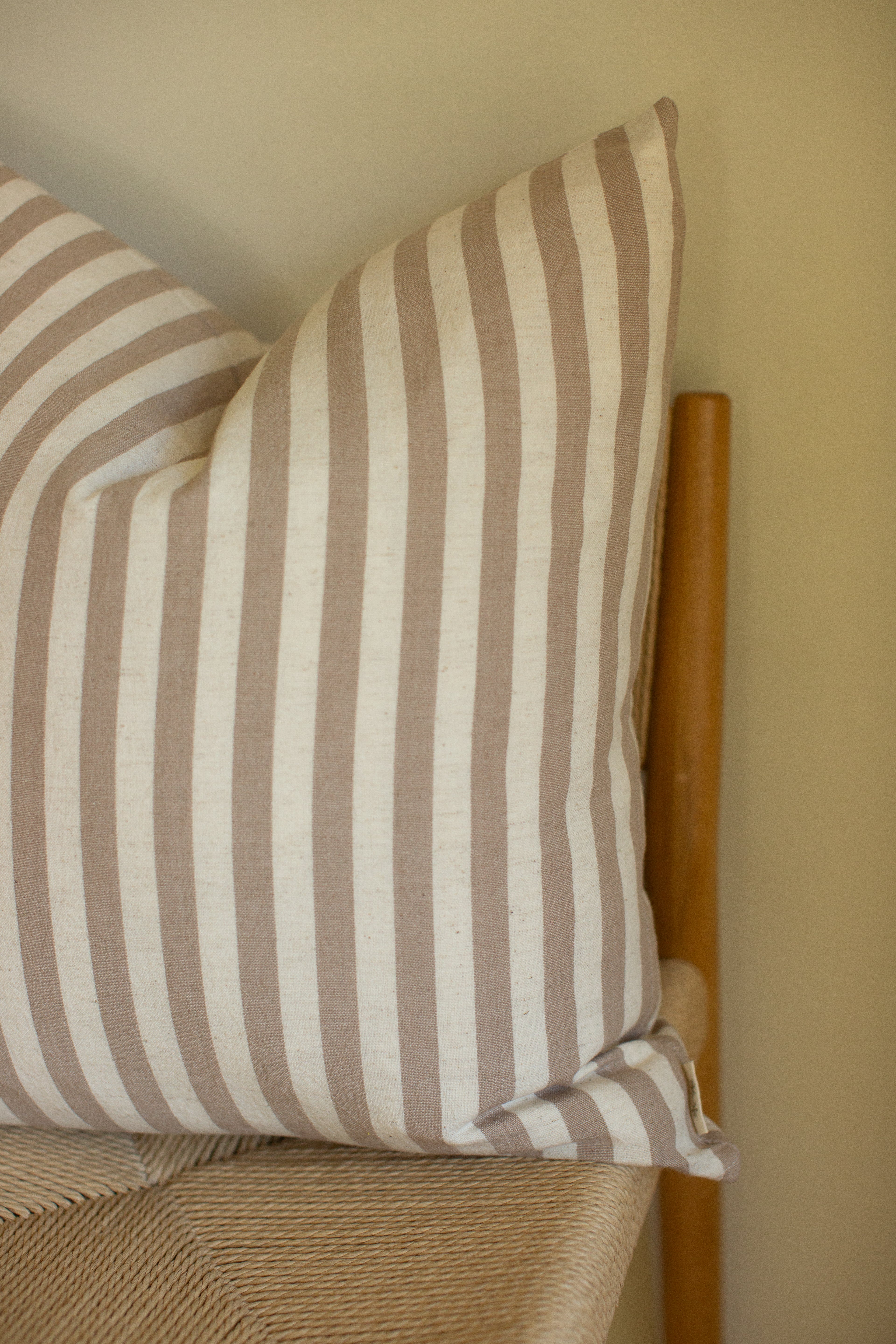 Sand Narrow Stripe Pillow
