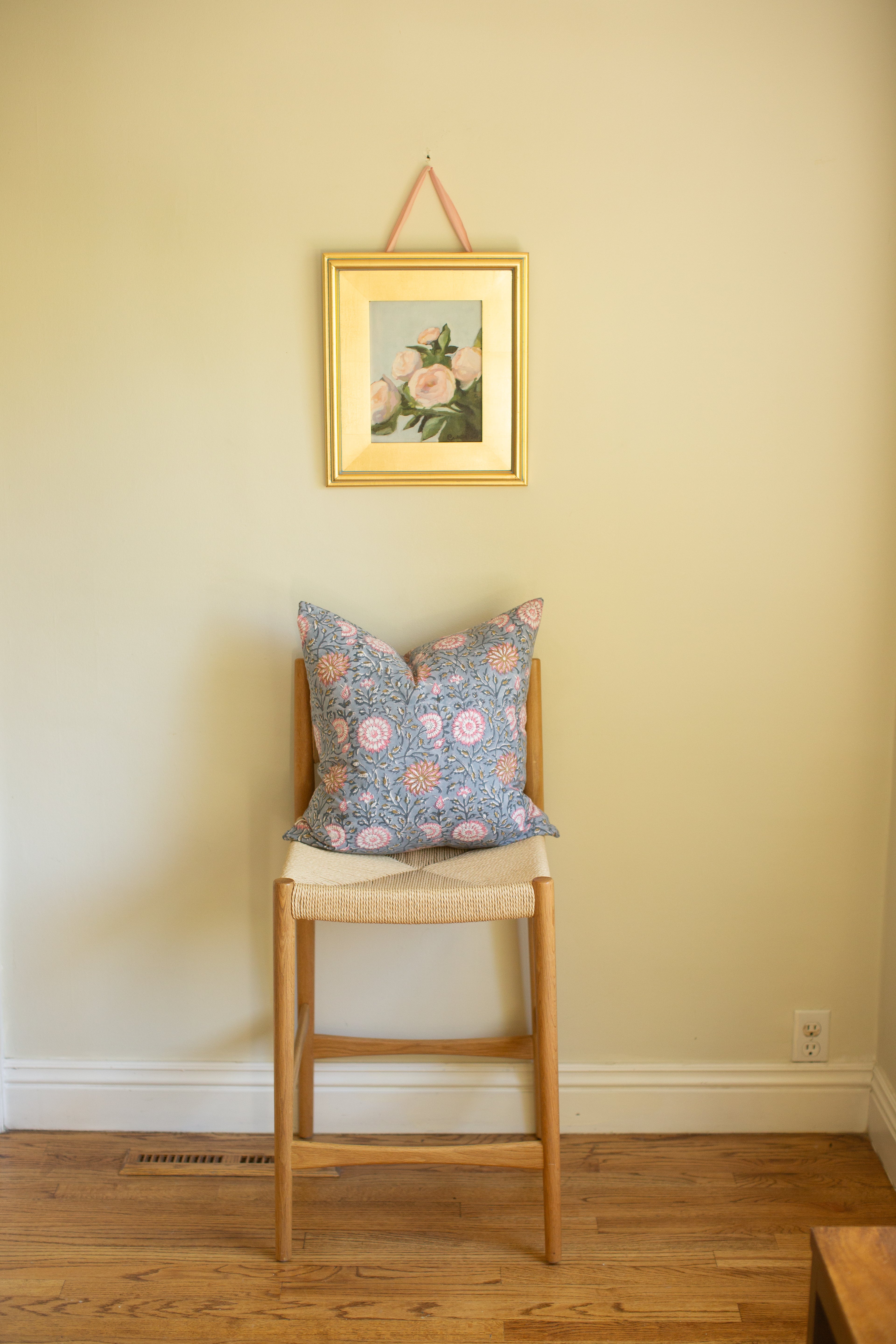 Blue Block Print Pillow
