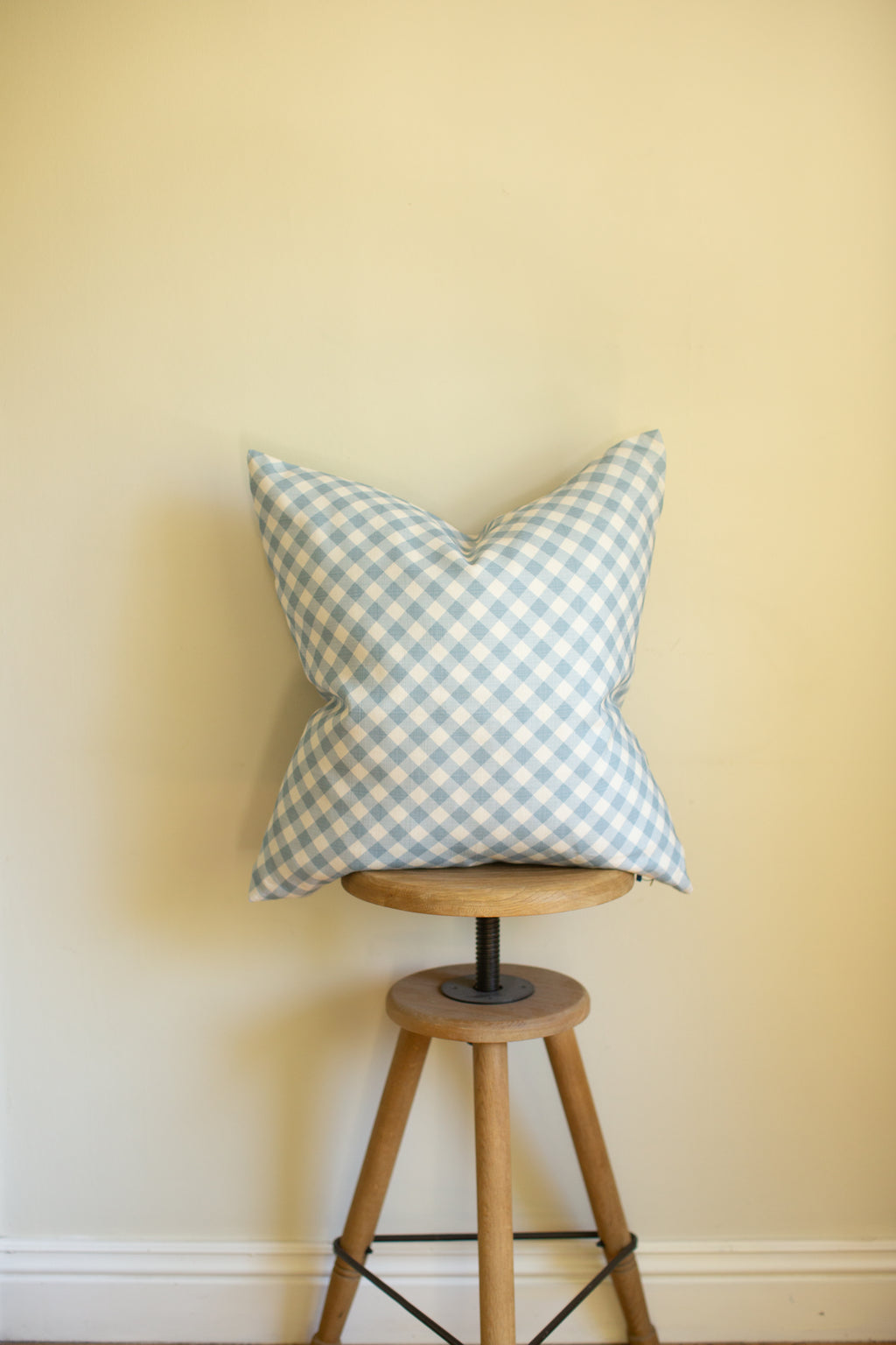 Blue Check + Sky Gingham Pillow