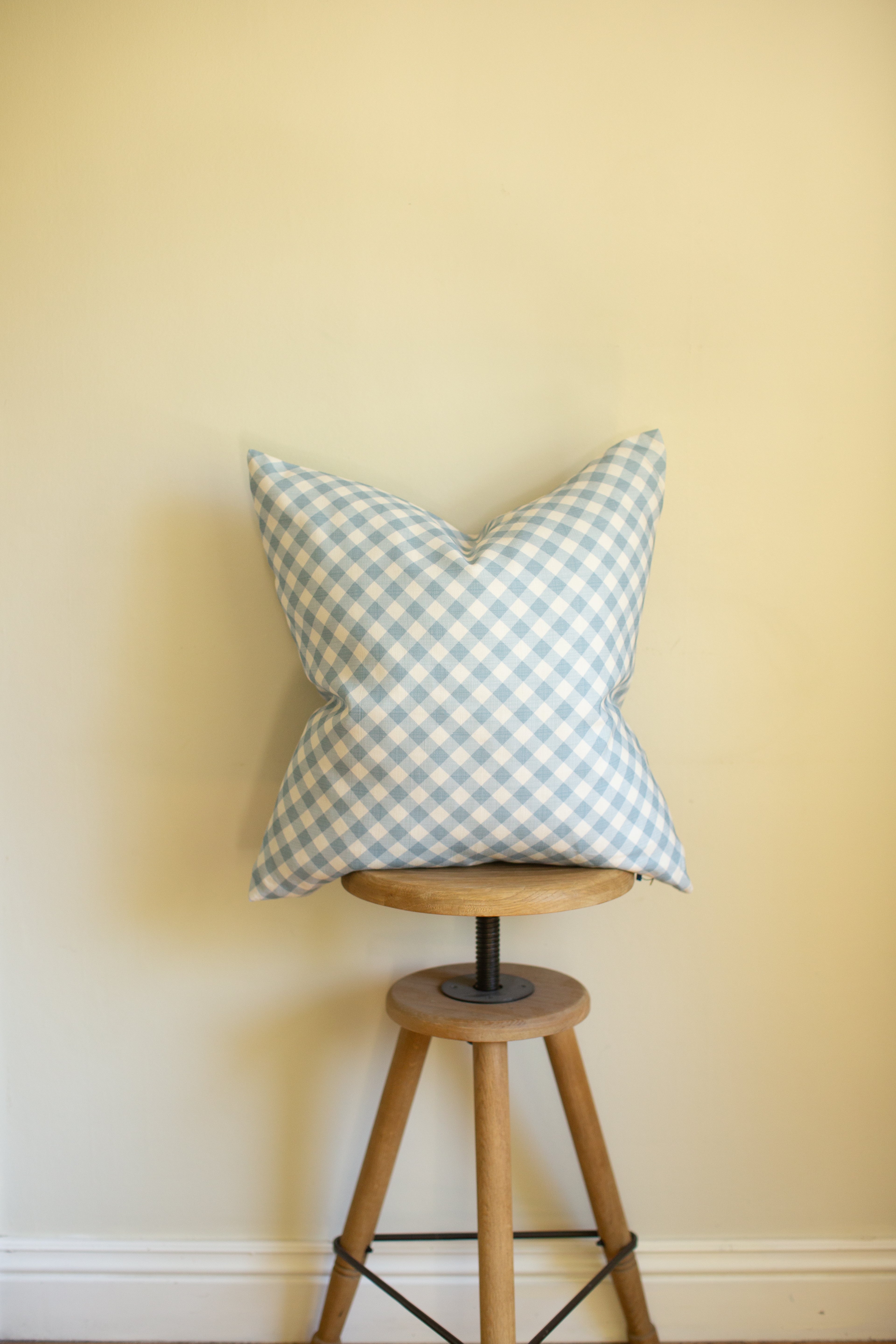 Blue Check + Sky Gingham Pillow