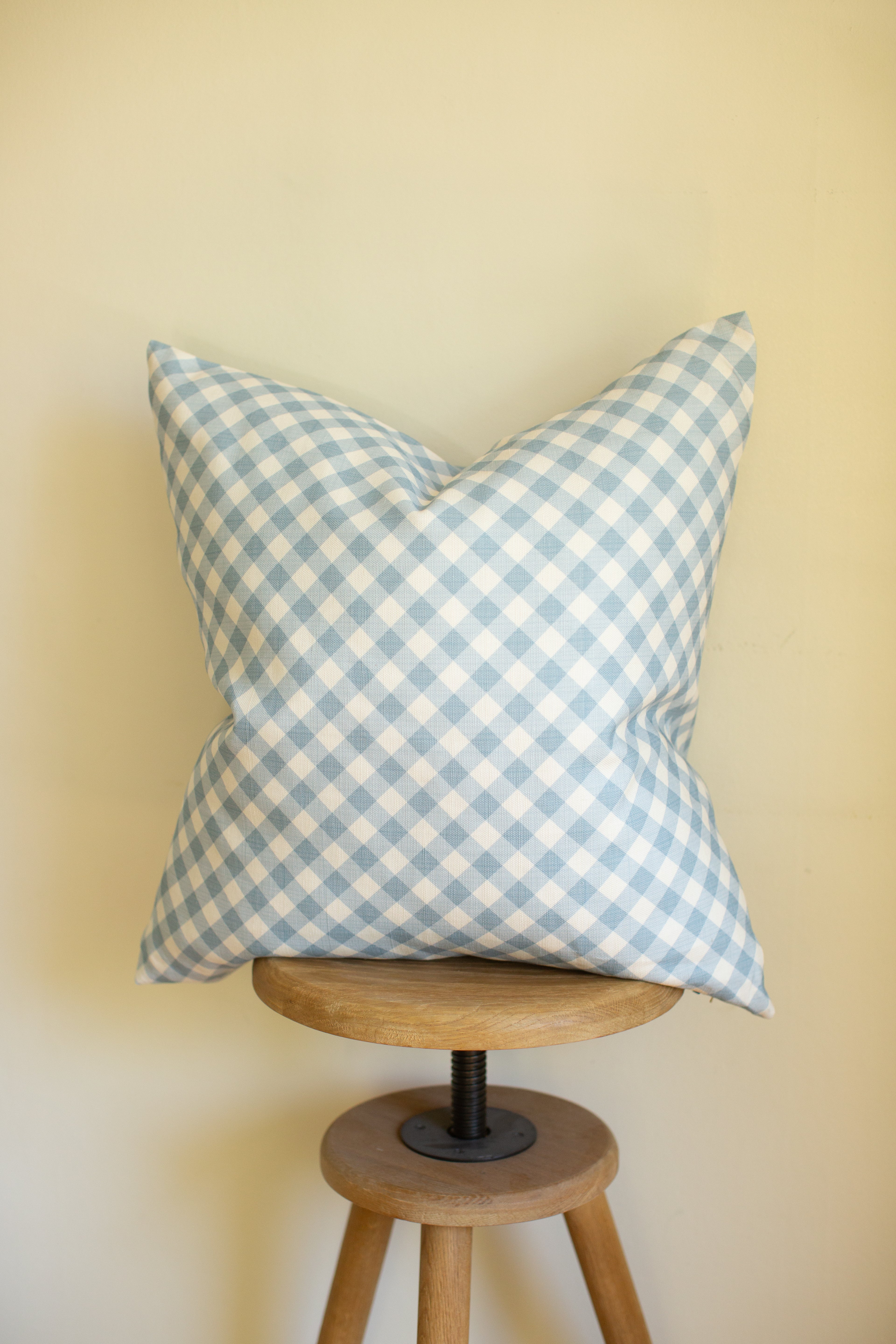 Blue Check + Sky Gingham Pillow