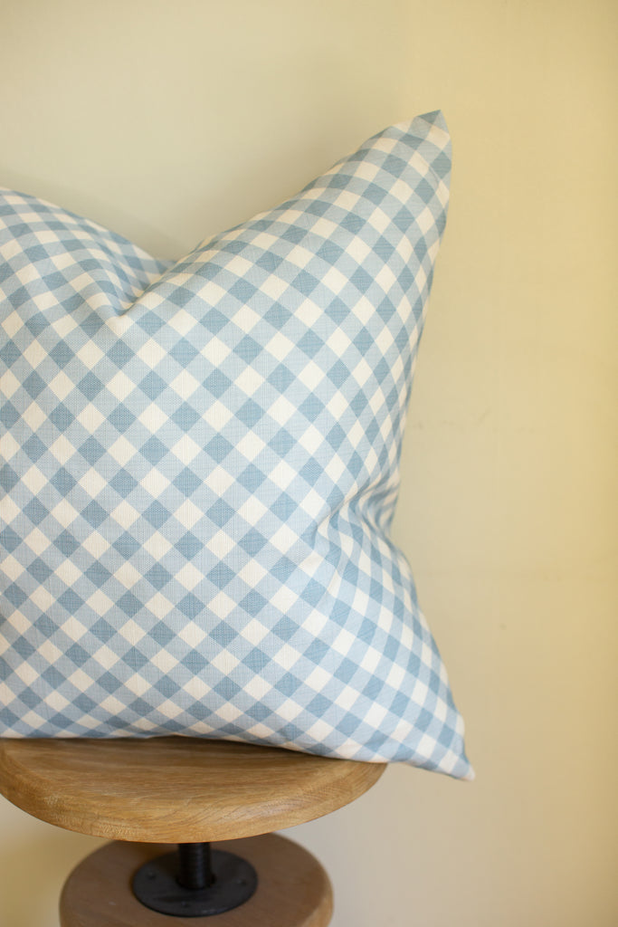 Blue Check + Sky Gingham Pillow