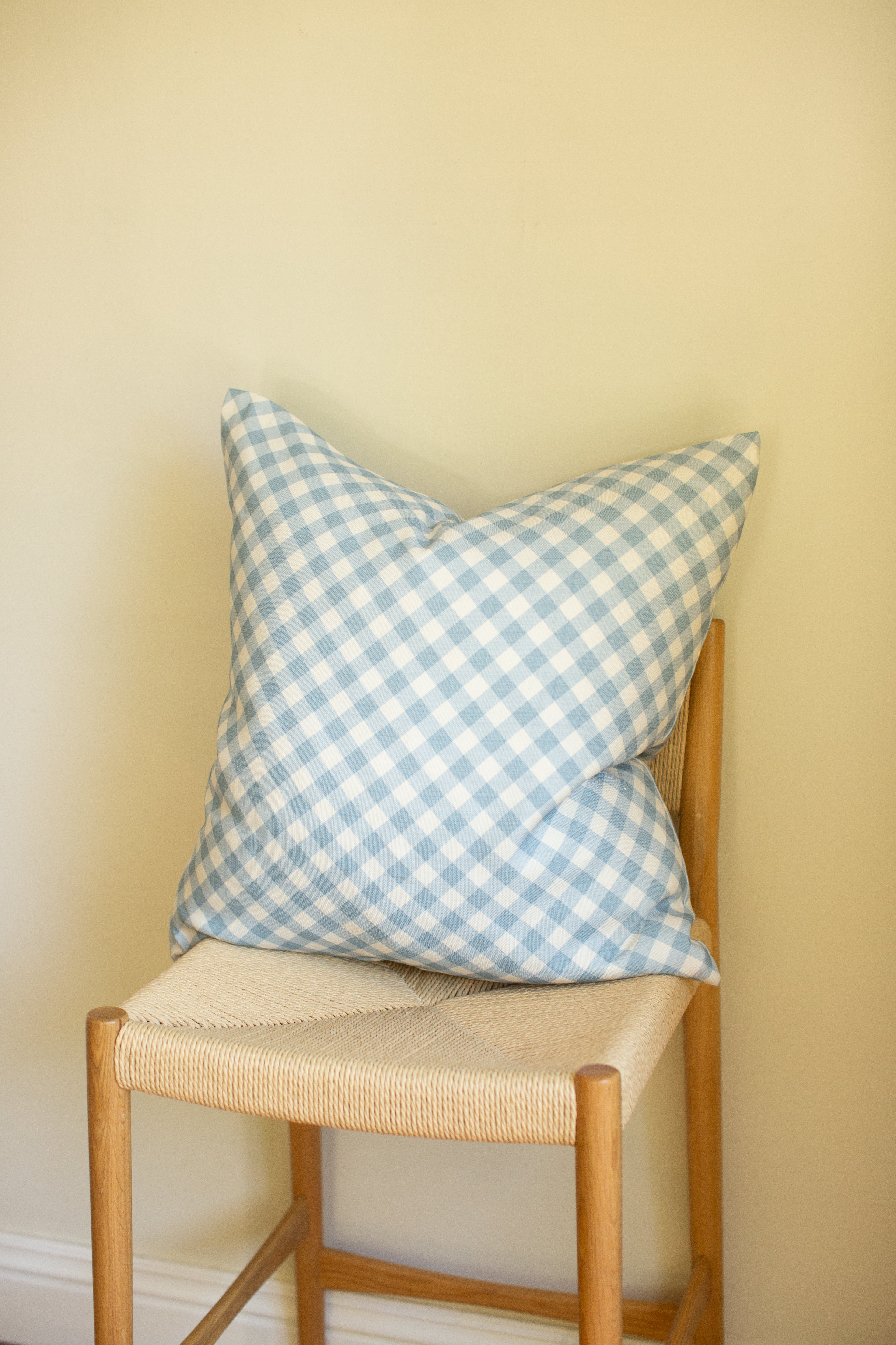 Blue Check + Sky Gingham Pillow