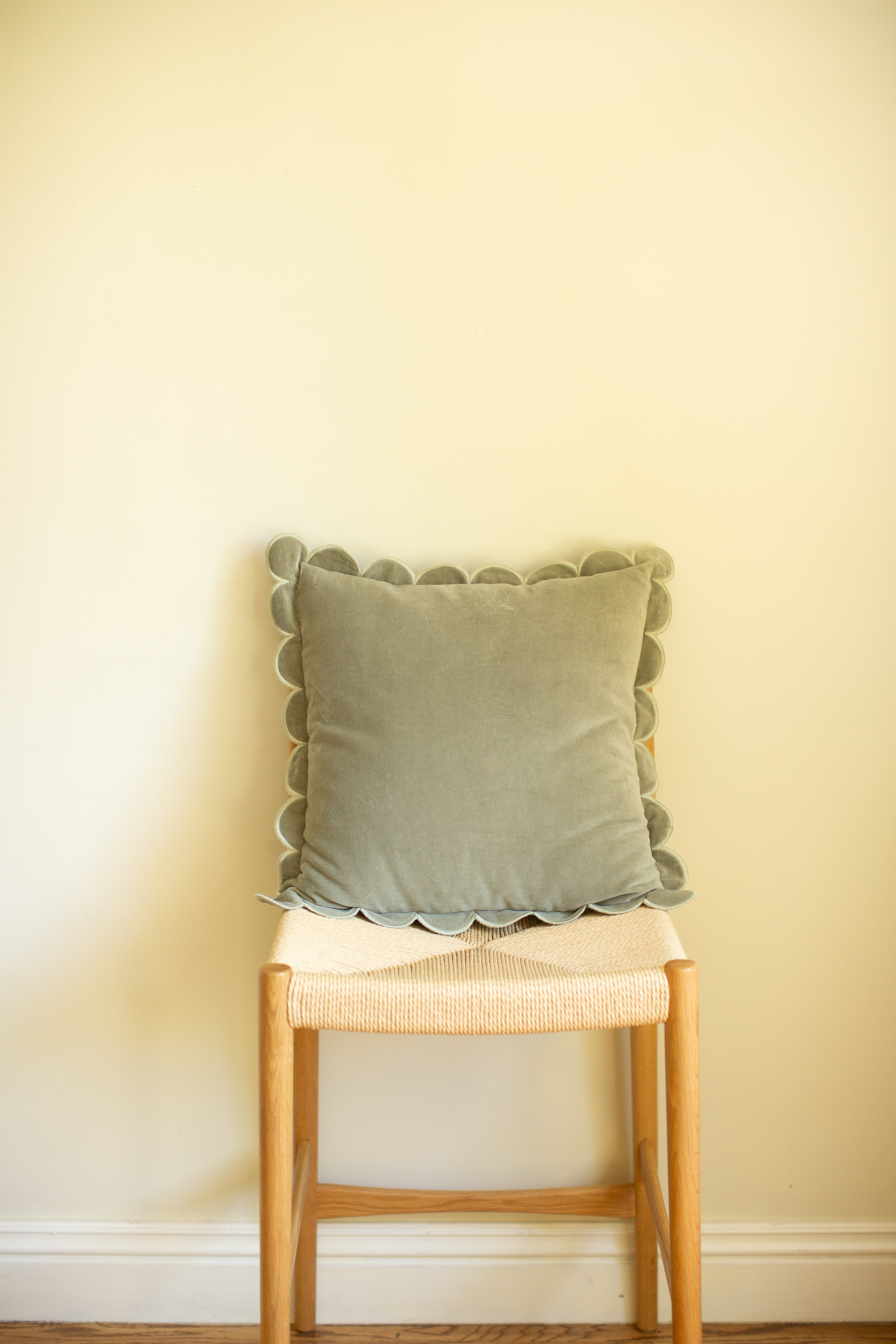 Scalloped Velvet Pillow