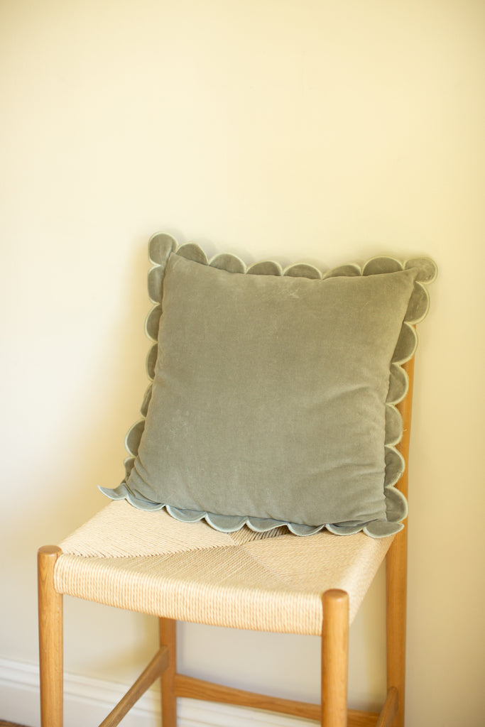 Scalloped Velvet Pillow