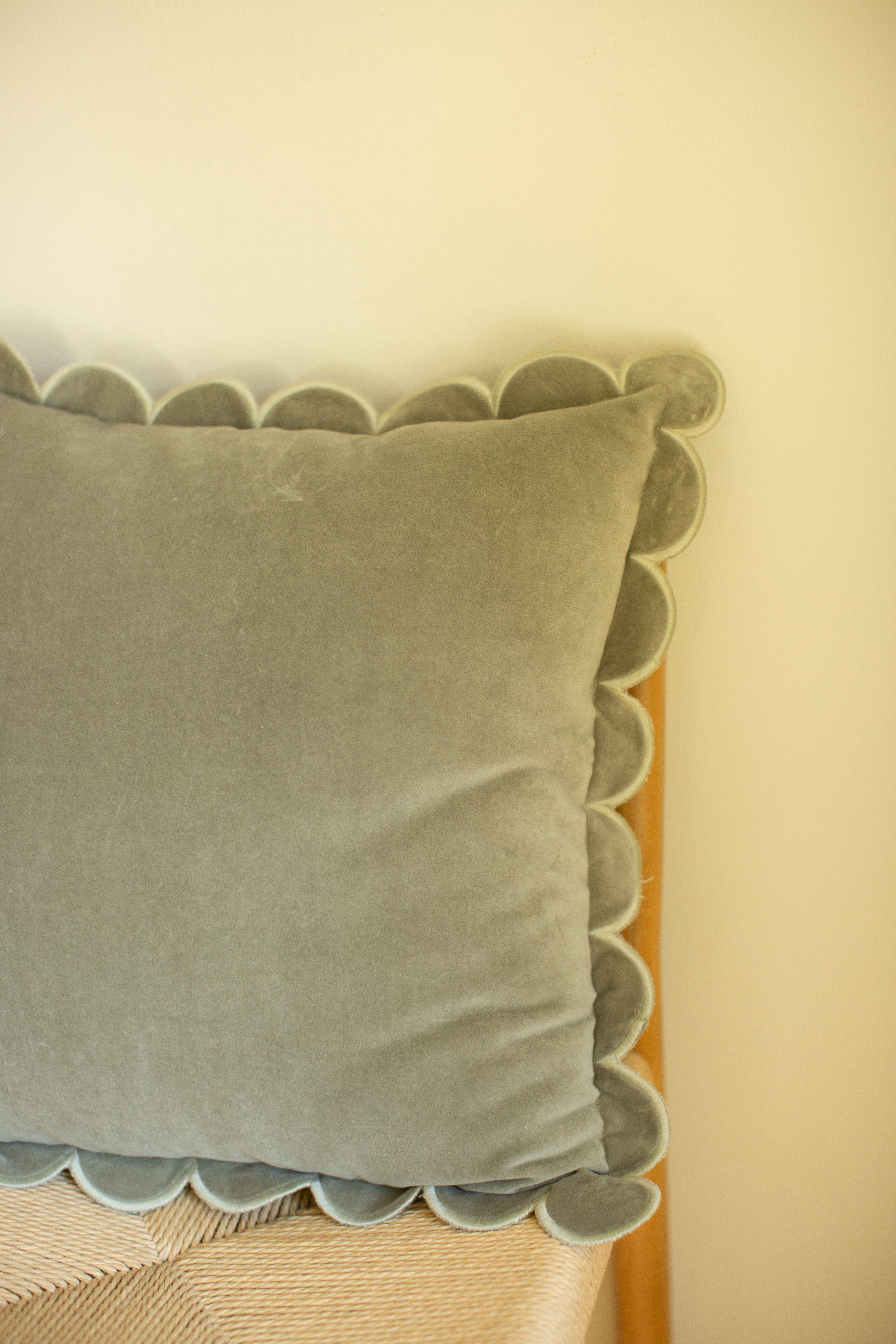 Scalloped Velvet Pillow