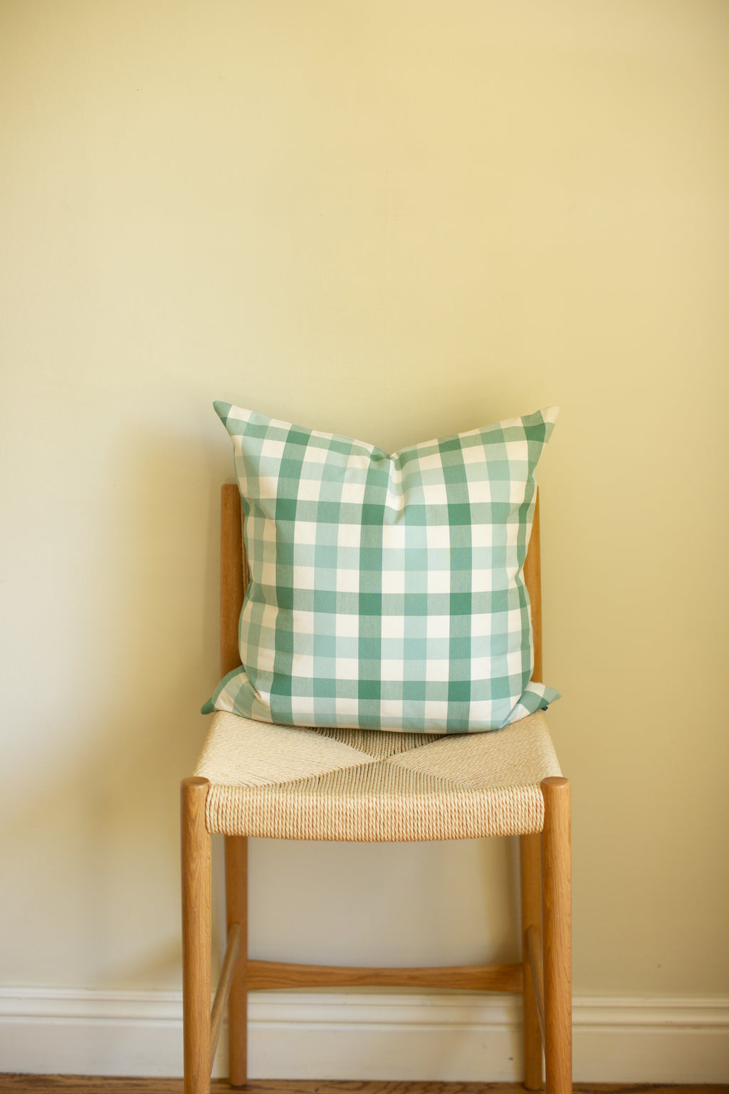Anna French Saybrook Green Check Pillow