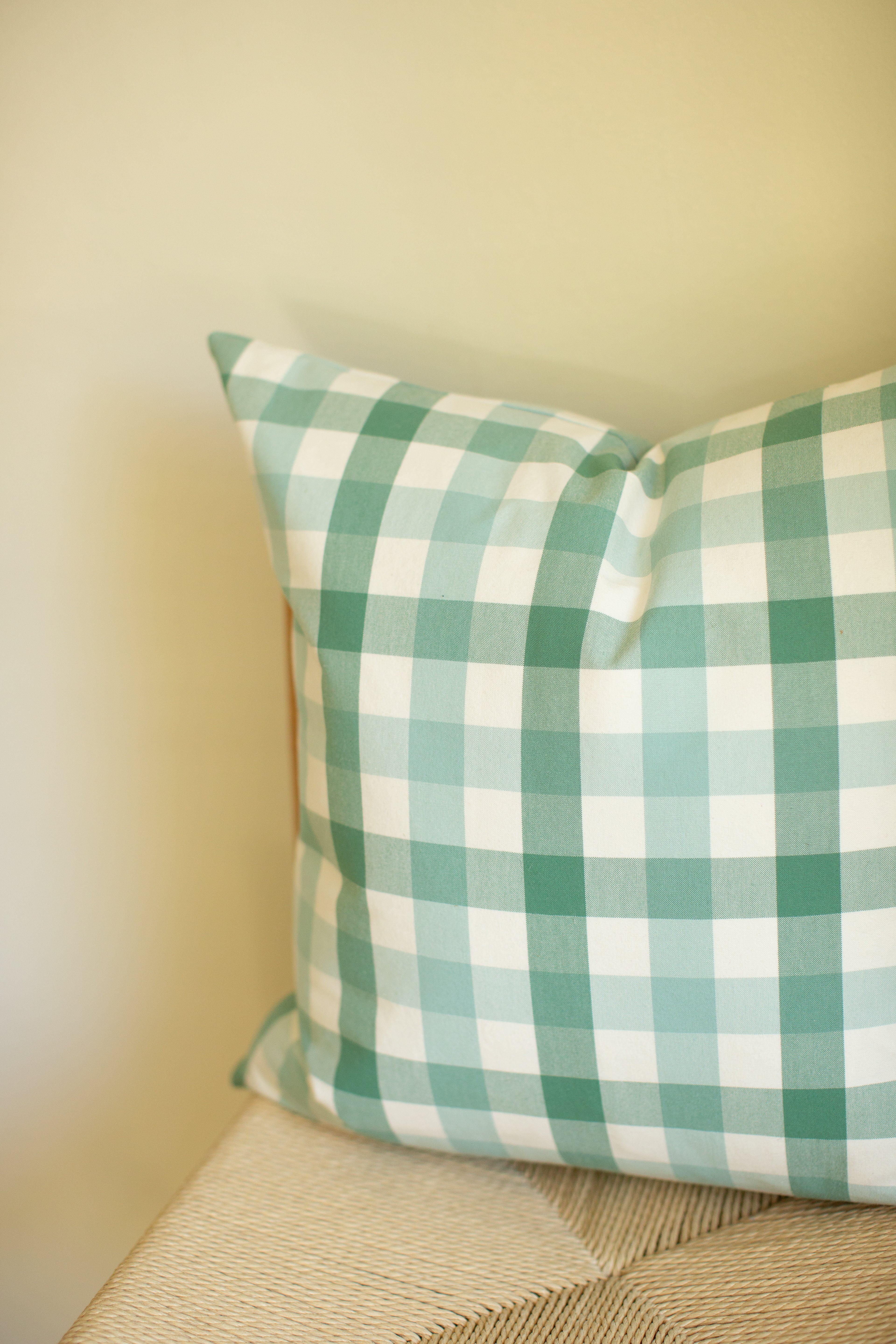 Anna French Saybrook Green Check Pillow