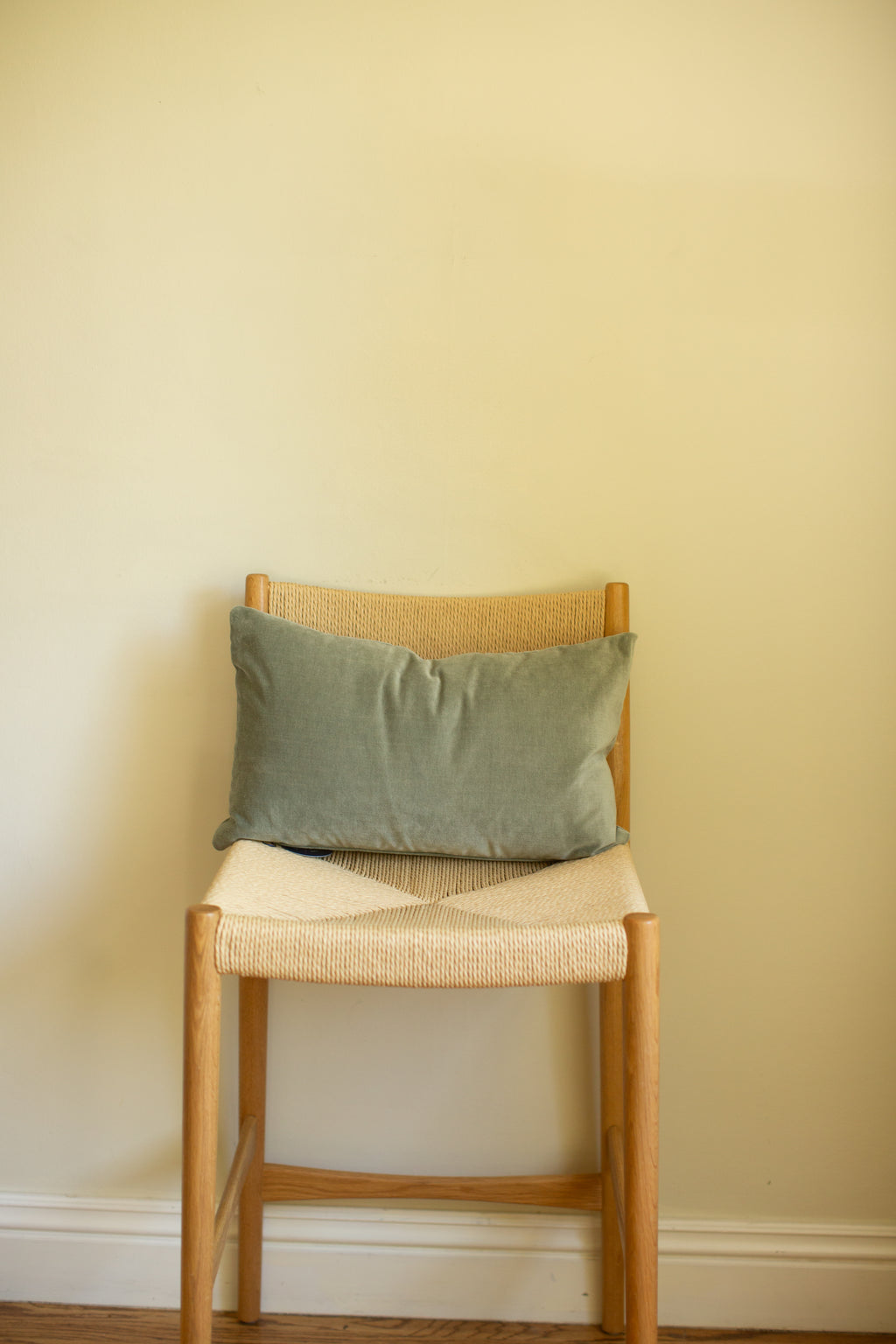 Leaf Green Velvet Pillow