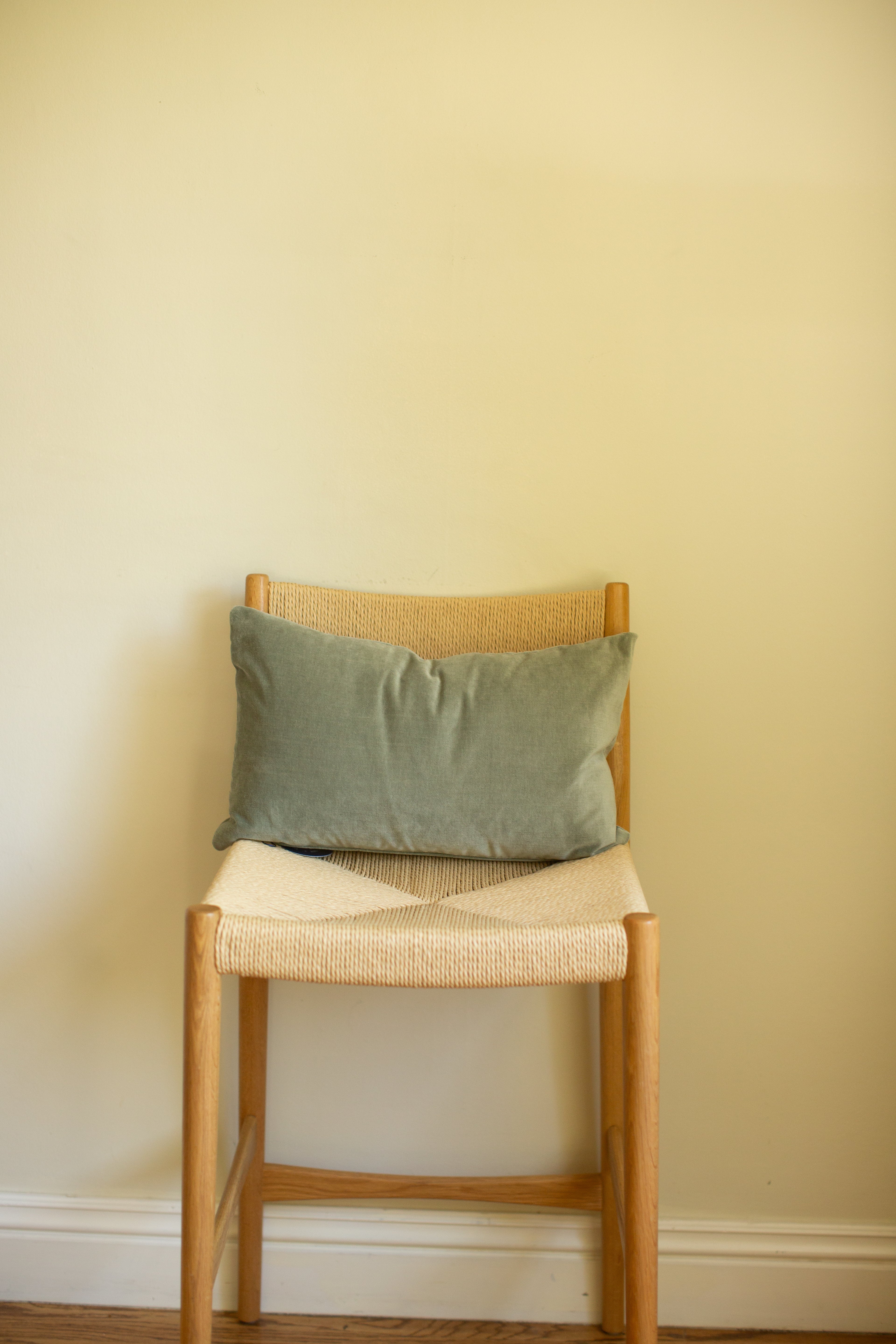 Leaf Green Velvet Pillow
