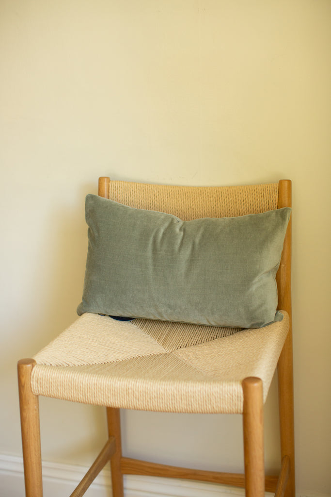 Leaf Green Velvet Pillow