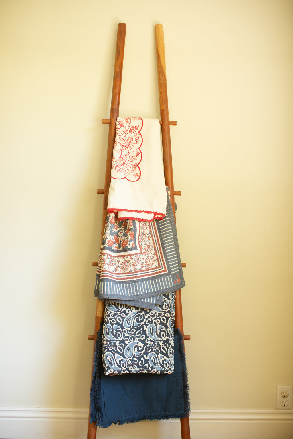 Blue Stonewashed Linen Blend Table Runner