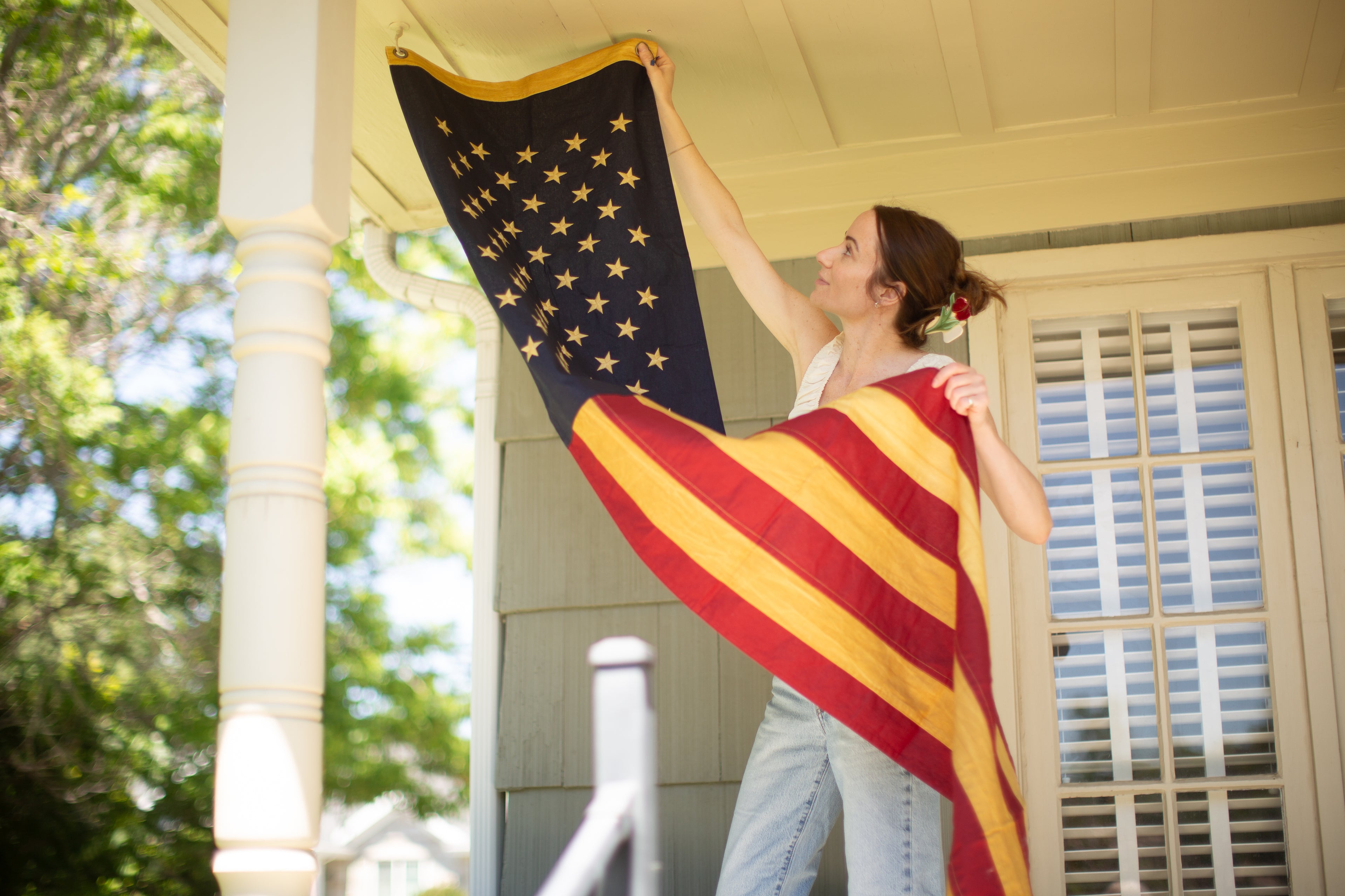 Aged Flag Slim Banner
