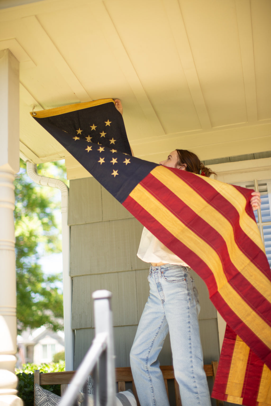 Aged Flag Slim Banner