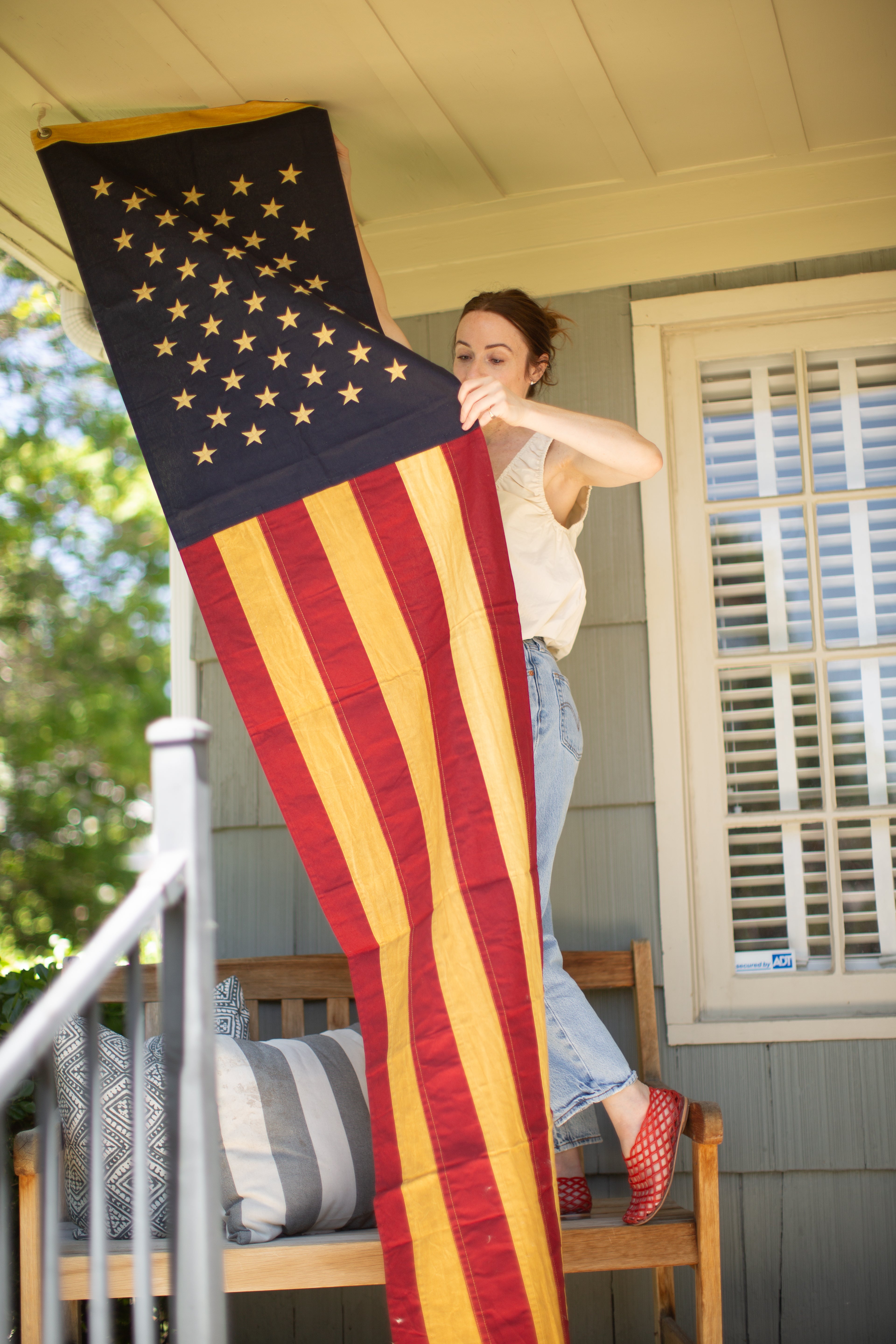 Aged Flag Slim Banner