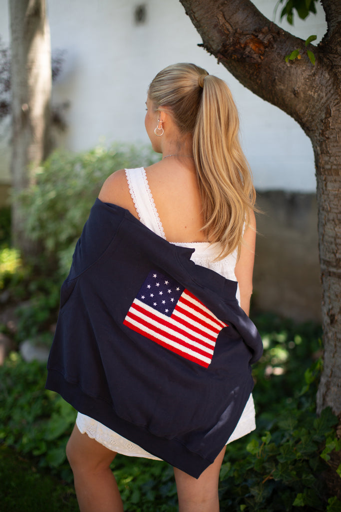 Flag Mock Sweatshirt