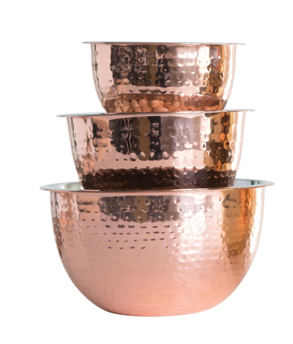 Copper Mixing Bowls- Set of 3