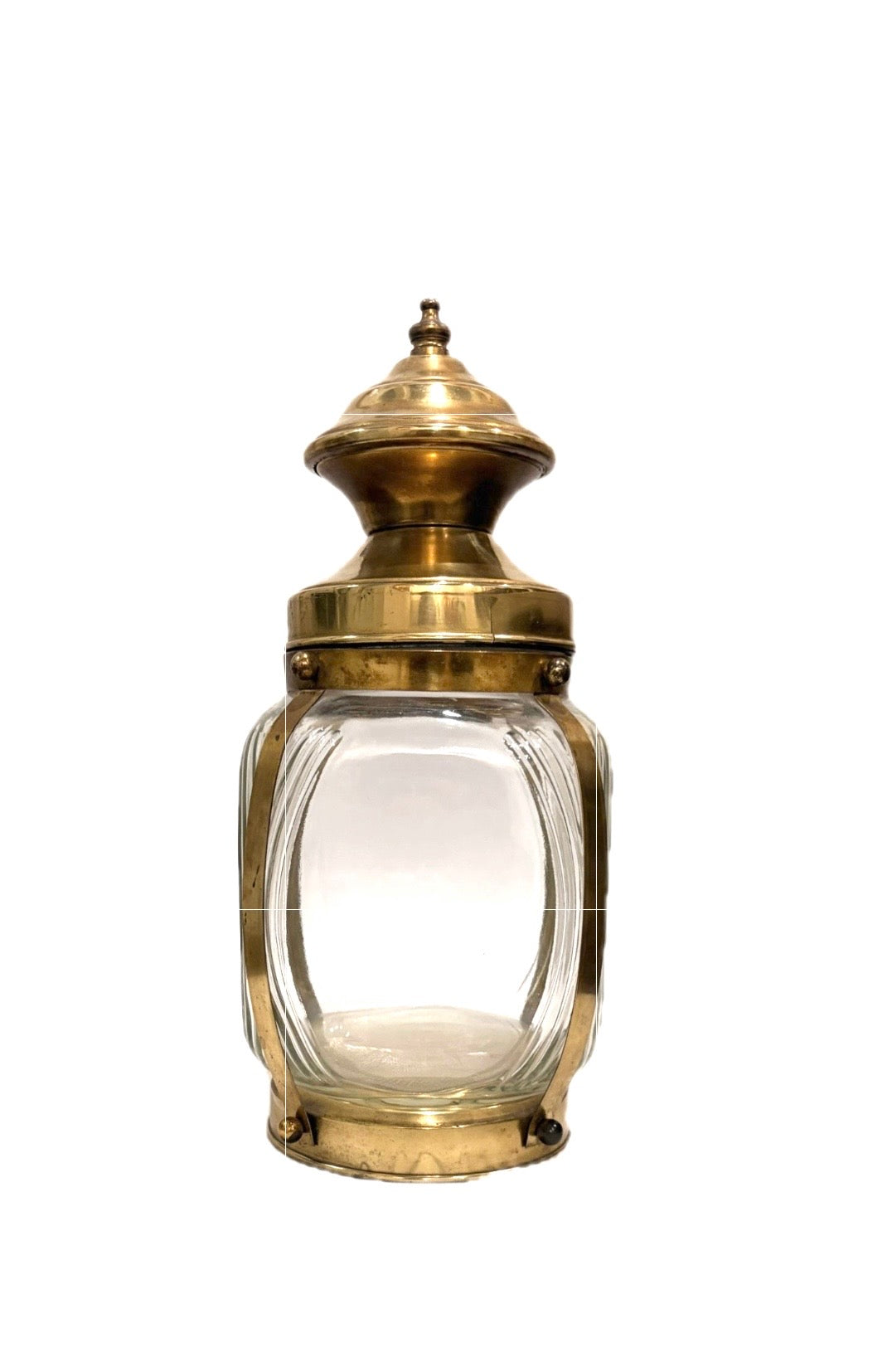 Hazel Atlas Brass and Glass Canister