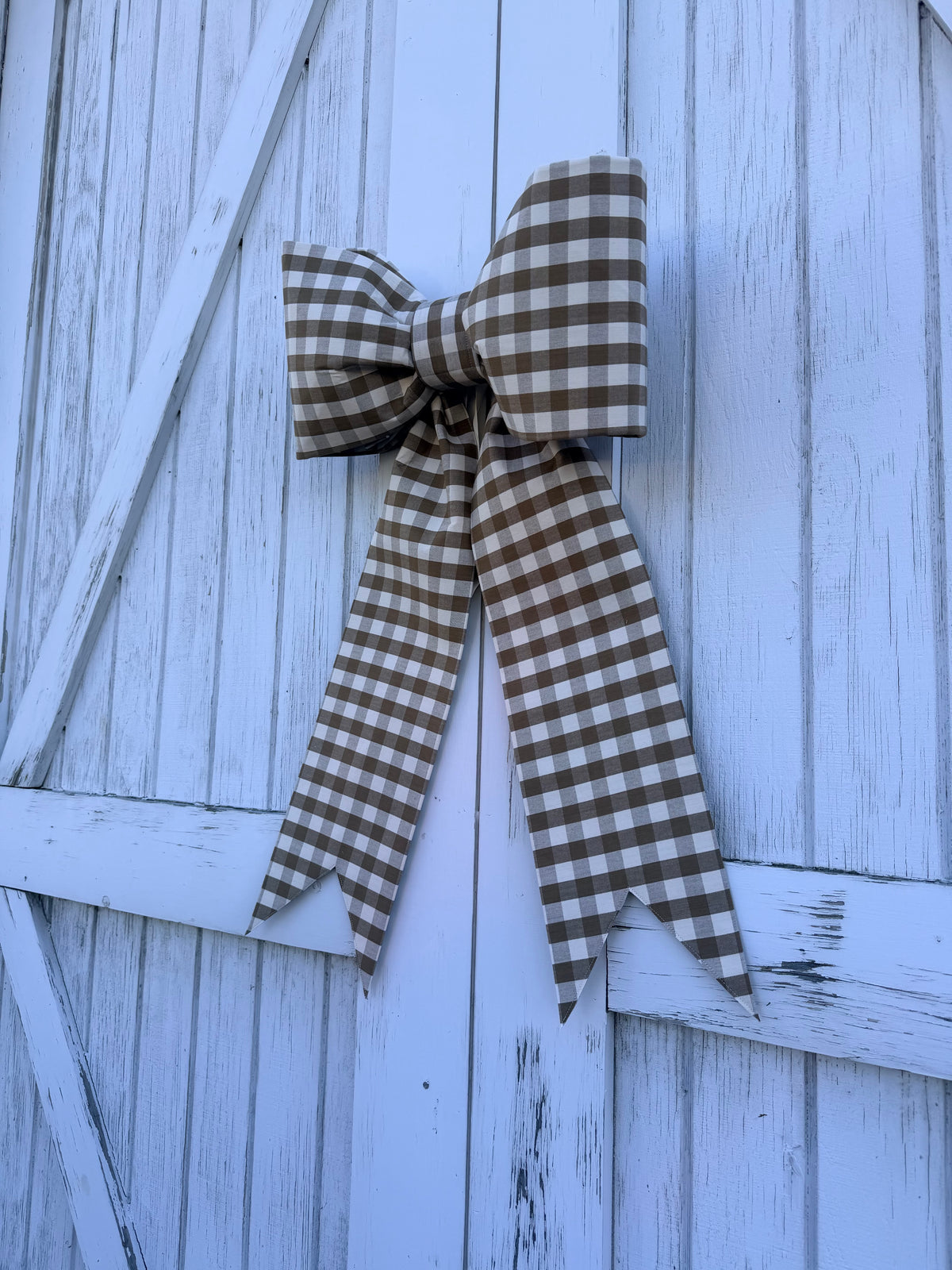 Brown Gingham Bow
