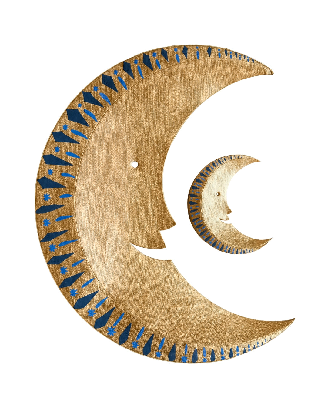 Large Golden Moon Paper Ornament