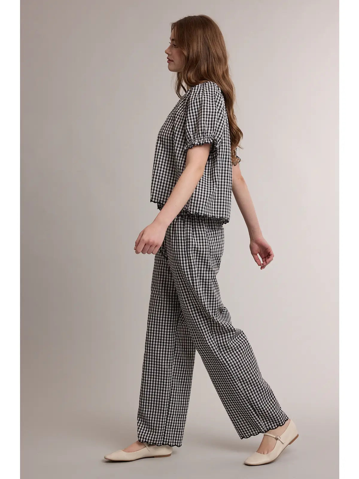Gingham Scallop Hem Set