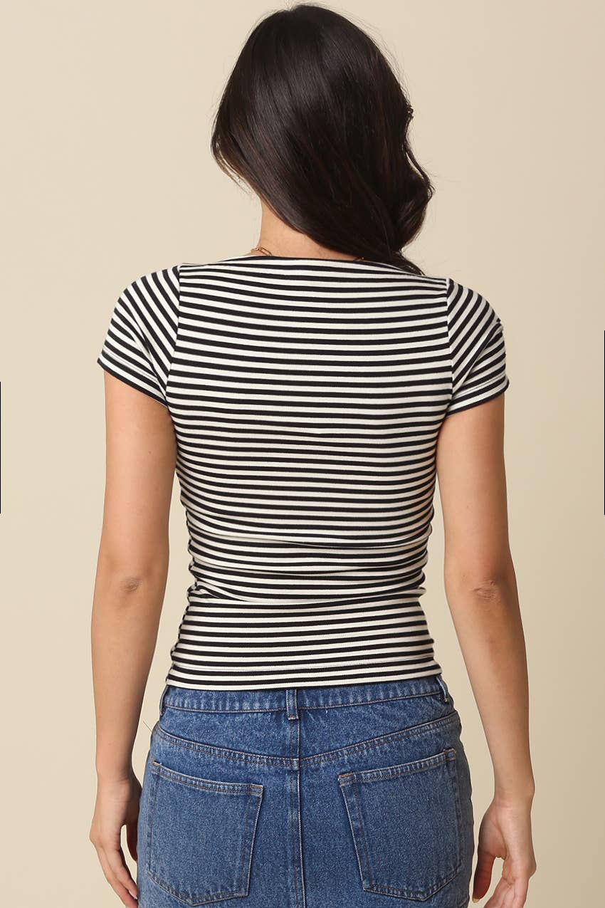 Kate Striped Fitted Top