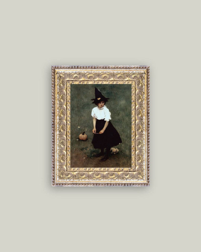 Little Witch Framed Antique Art