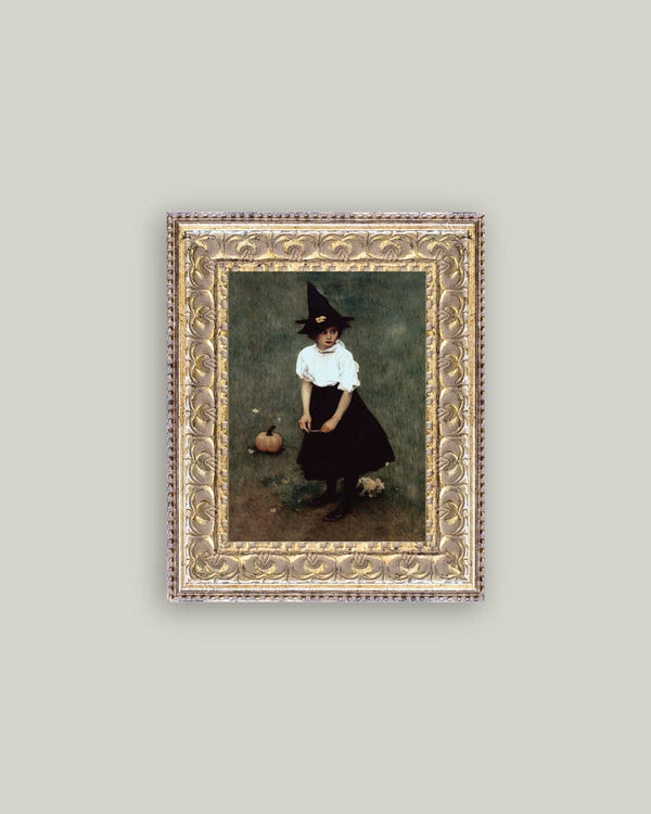 Little Witch Framed Antique Art