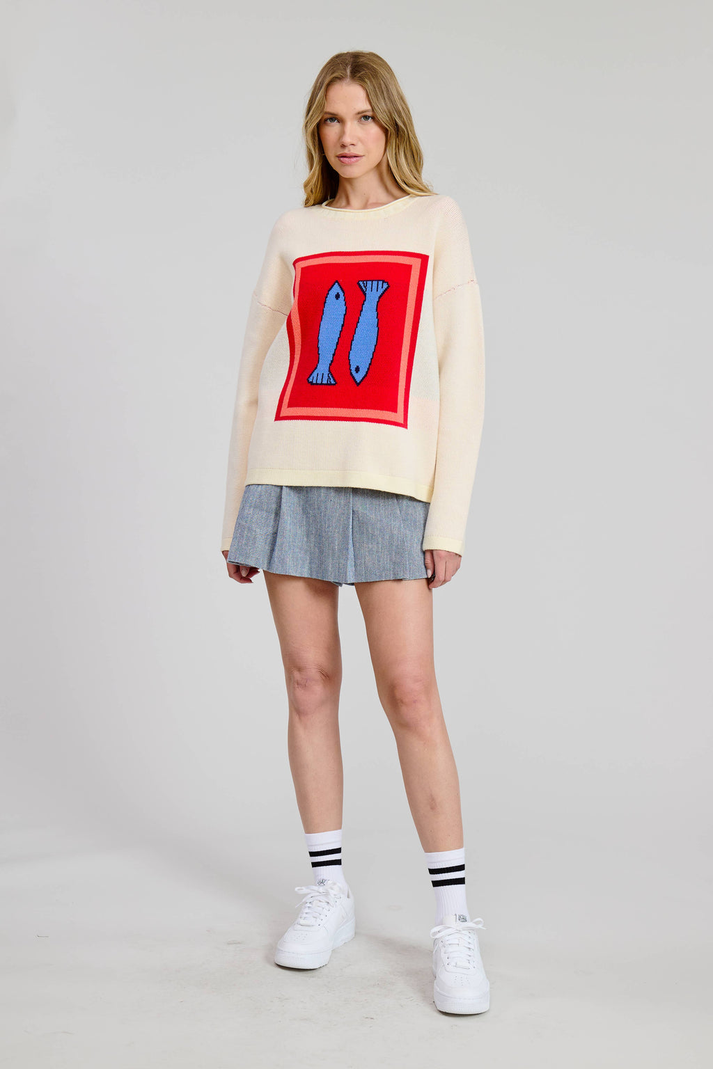 Flat White Sardine Box Sweater Top