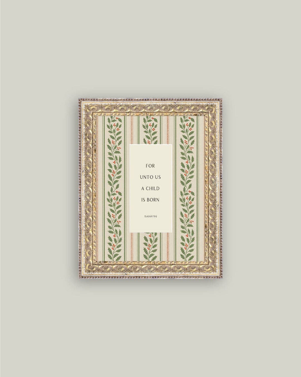 A Child is Born Framed Antique Art