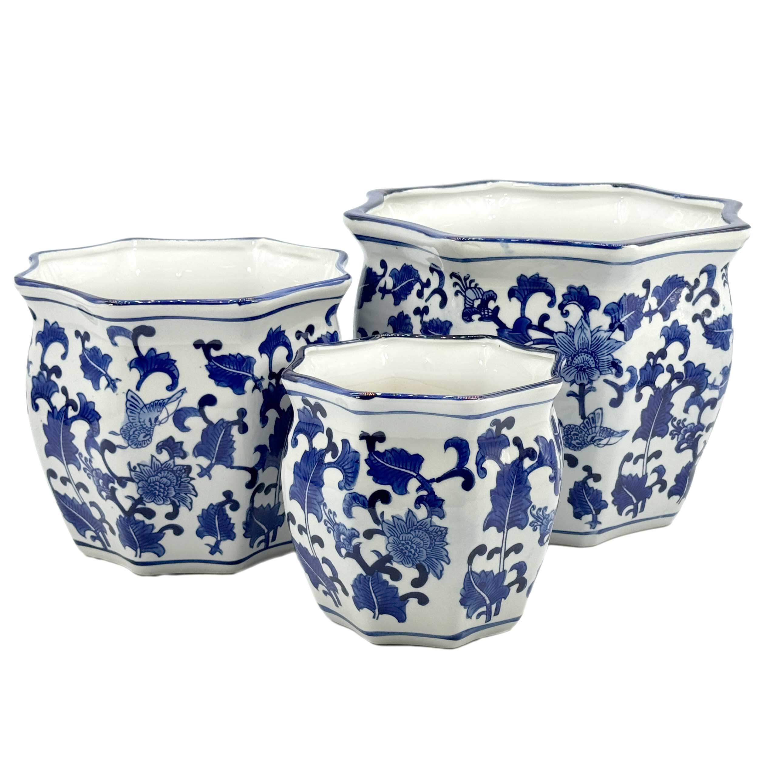 Chinoiserie Planter Pots- Asst Sizes
