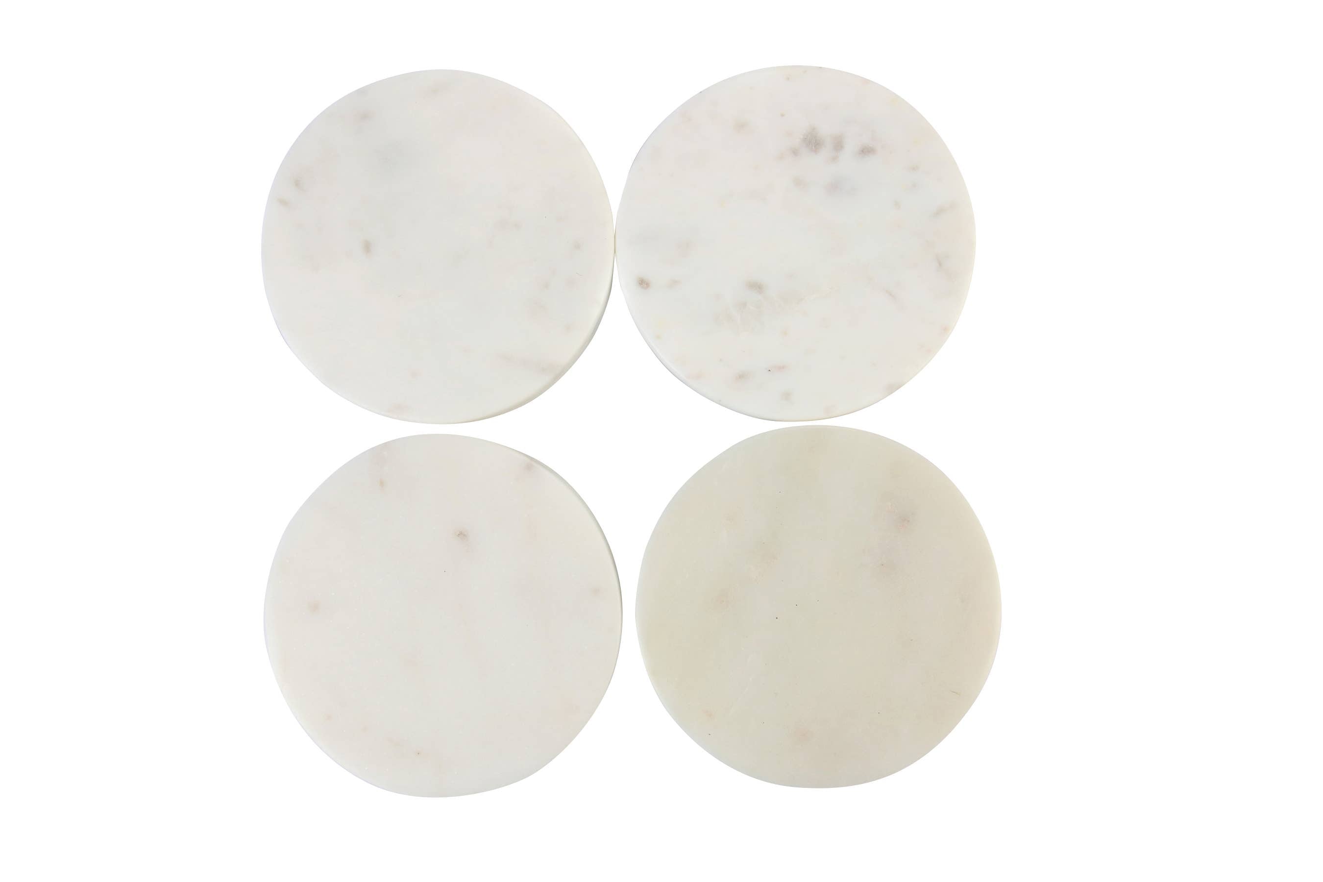 White Marble Round Coasters Set
