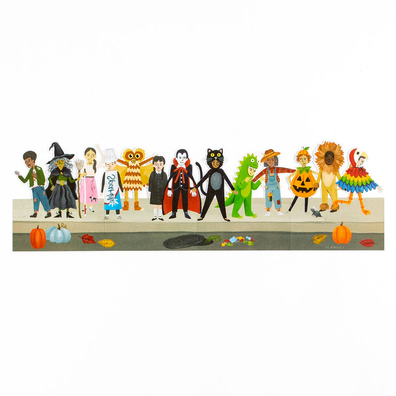 Trick-Or-Treaters Halloween Accordion Greeting Card