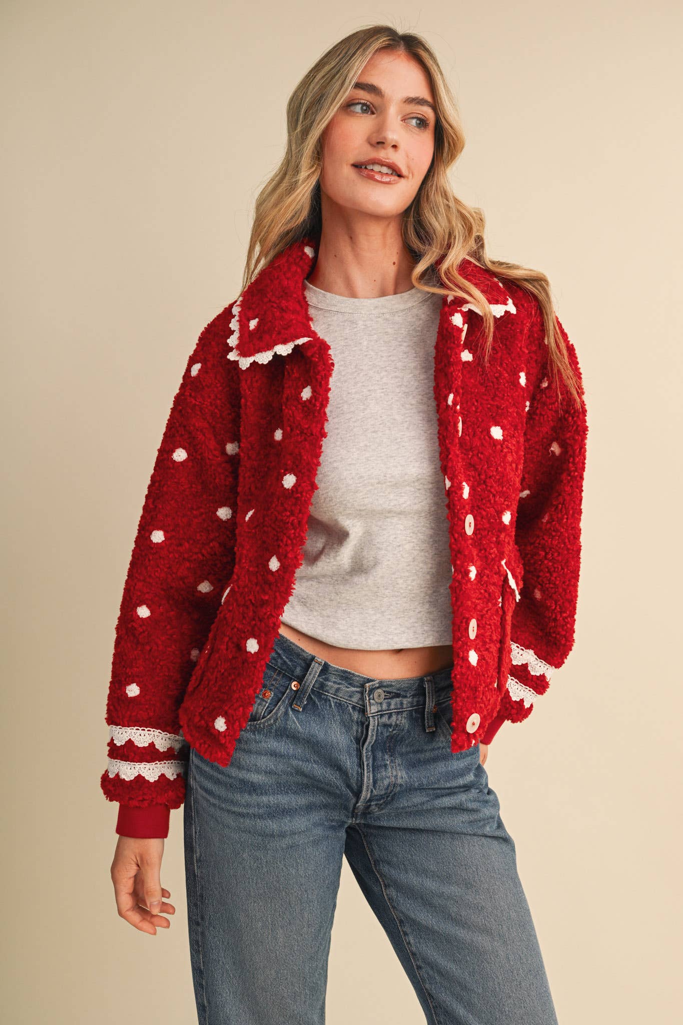 Polka Dot Teddy Jacket