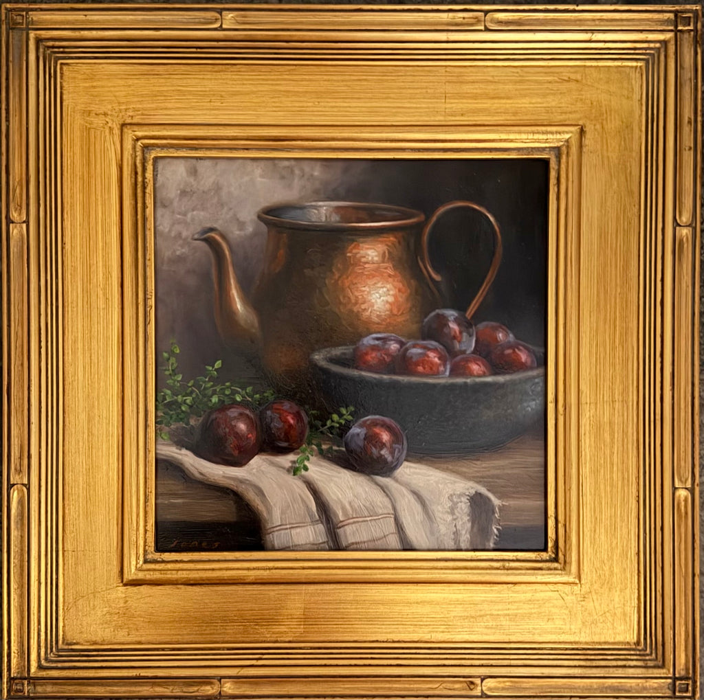 Plums with Copper Pitcher