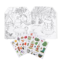 Garden Theme Coloring Book with Stickers