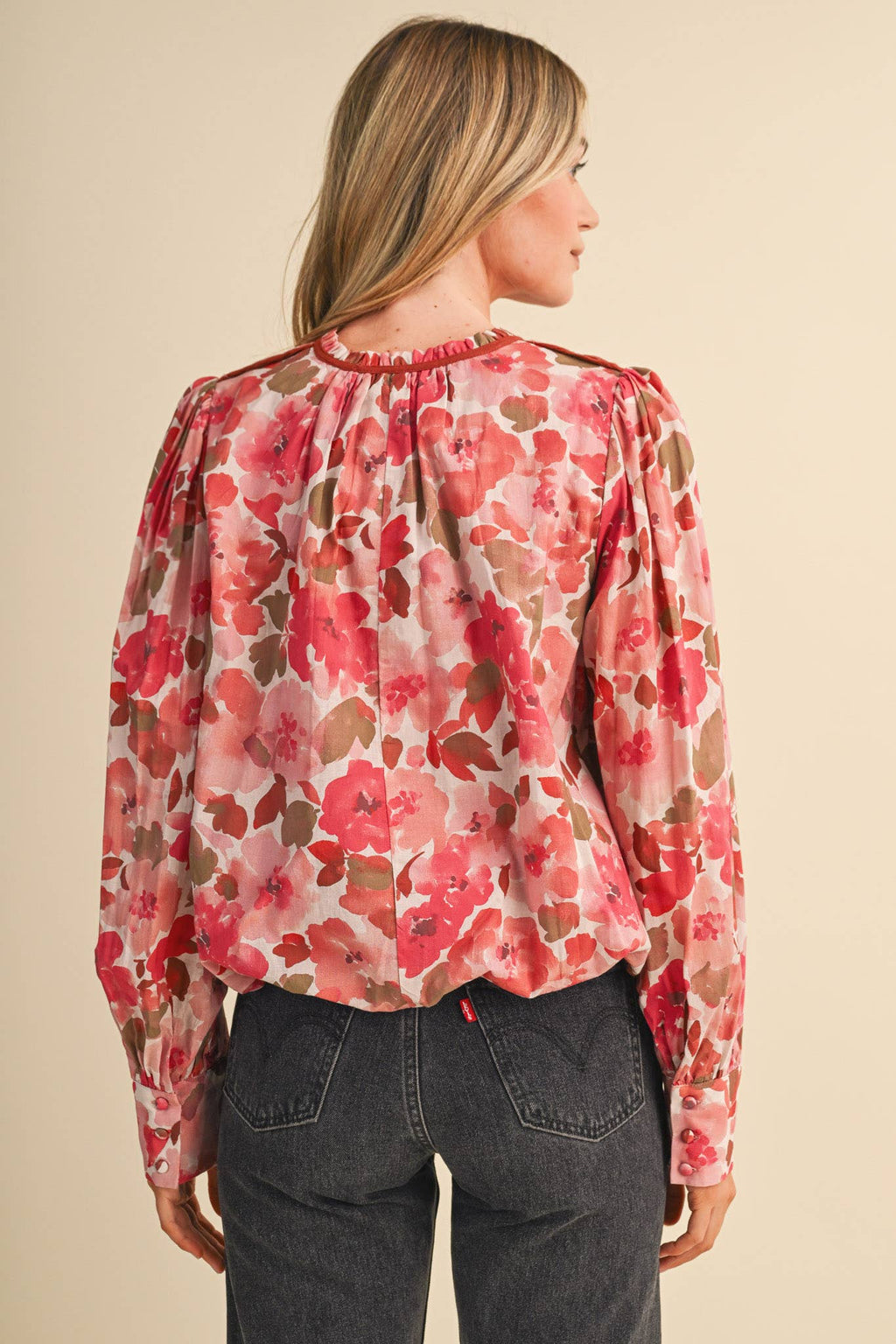 Floral Bubble Hem Top