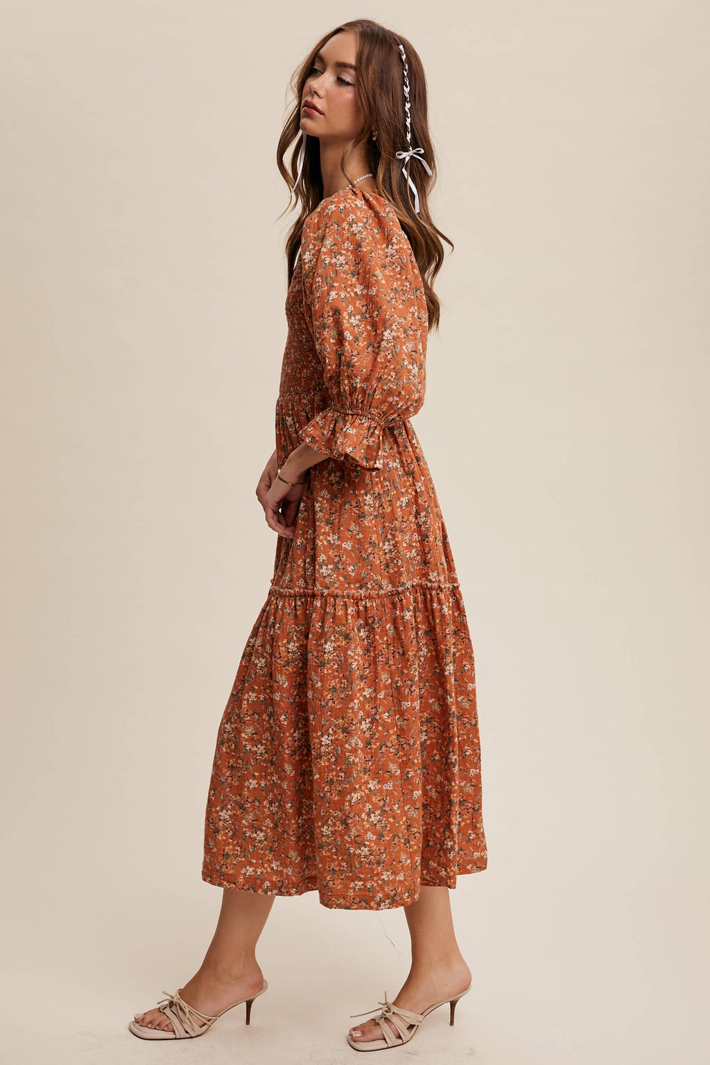 Floral Tiered Midi Dress