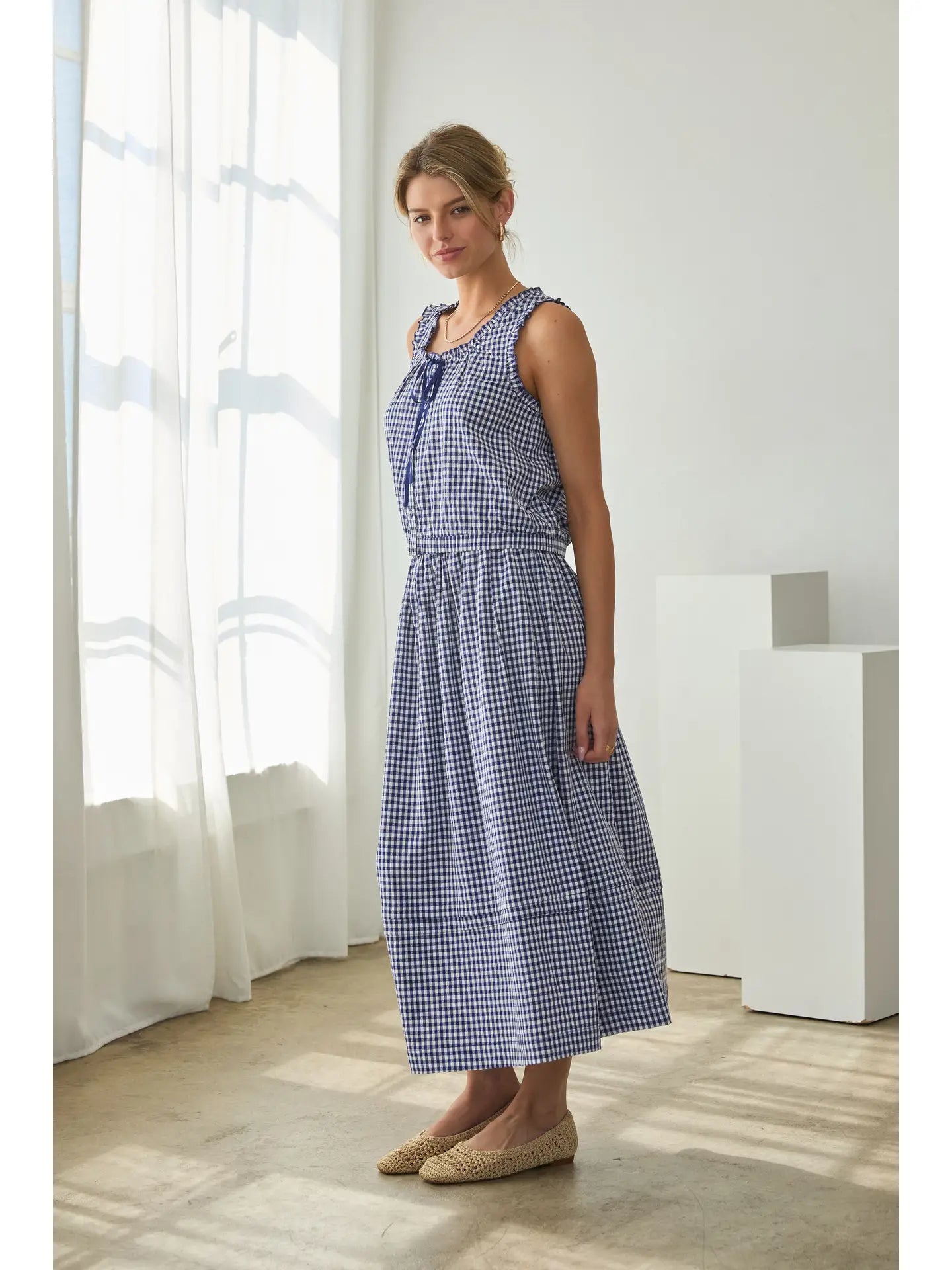 Gingham Midi Skirt