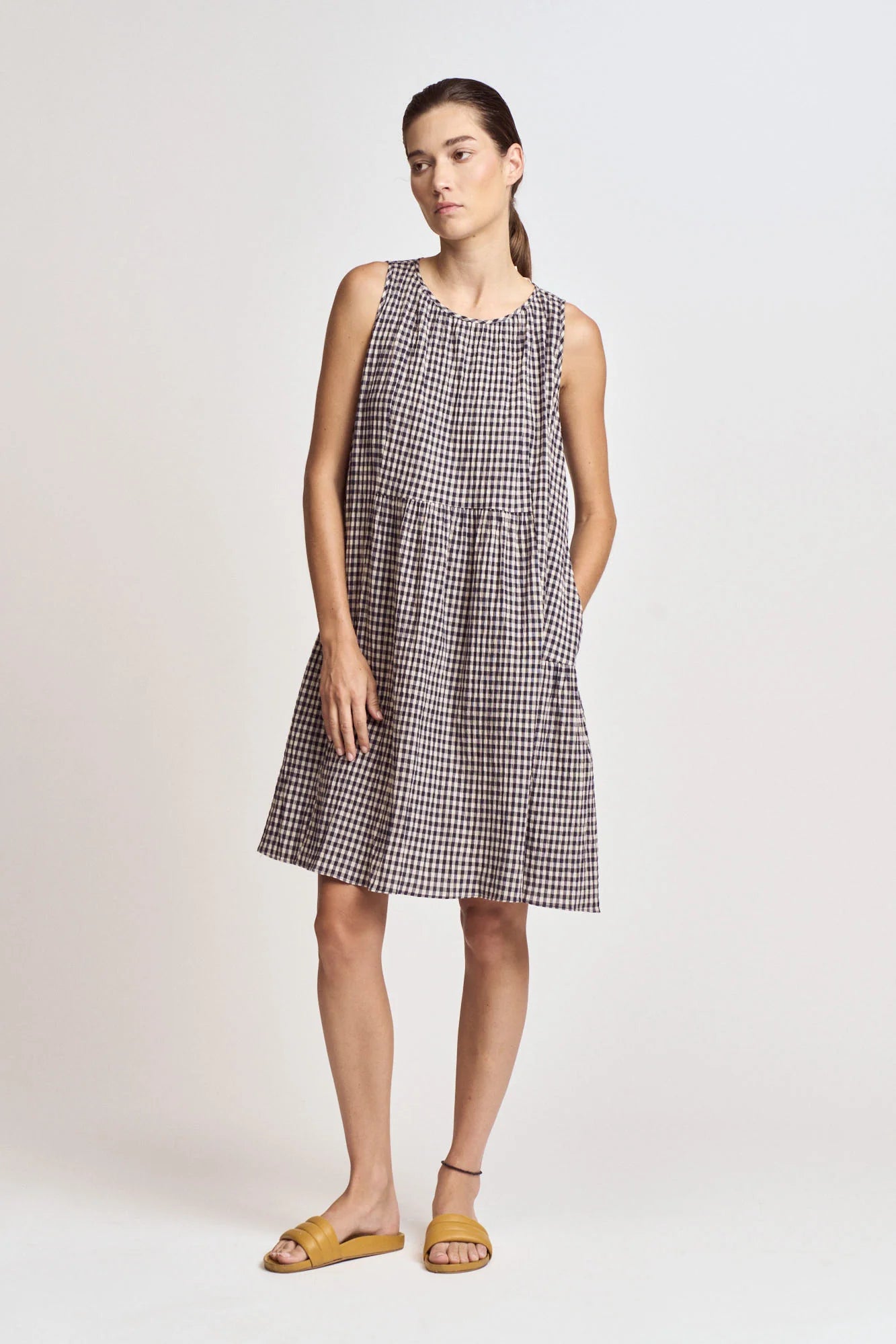 Gingham Panel Dress
