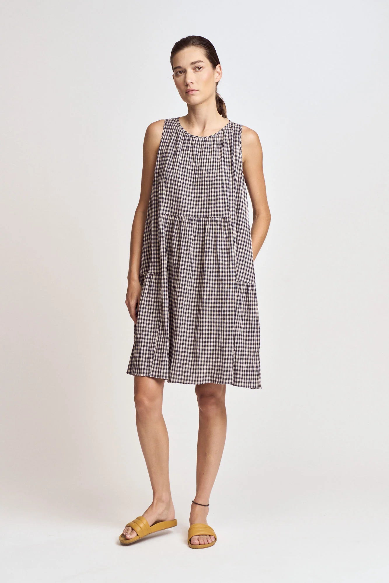 Gingham Panel Dress