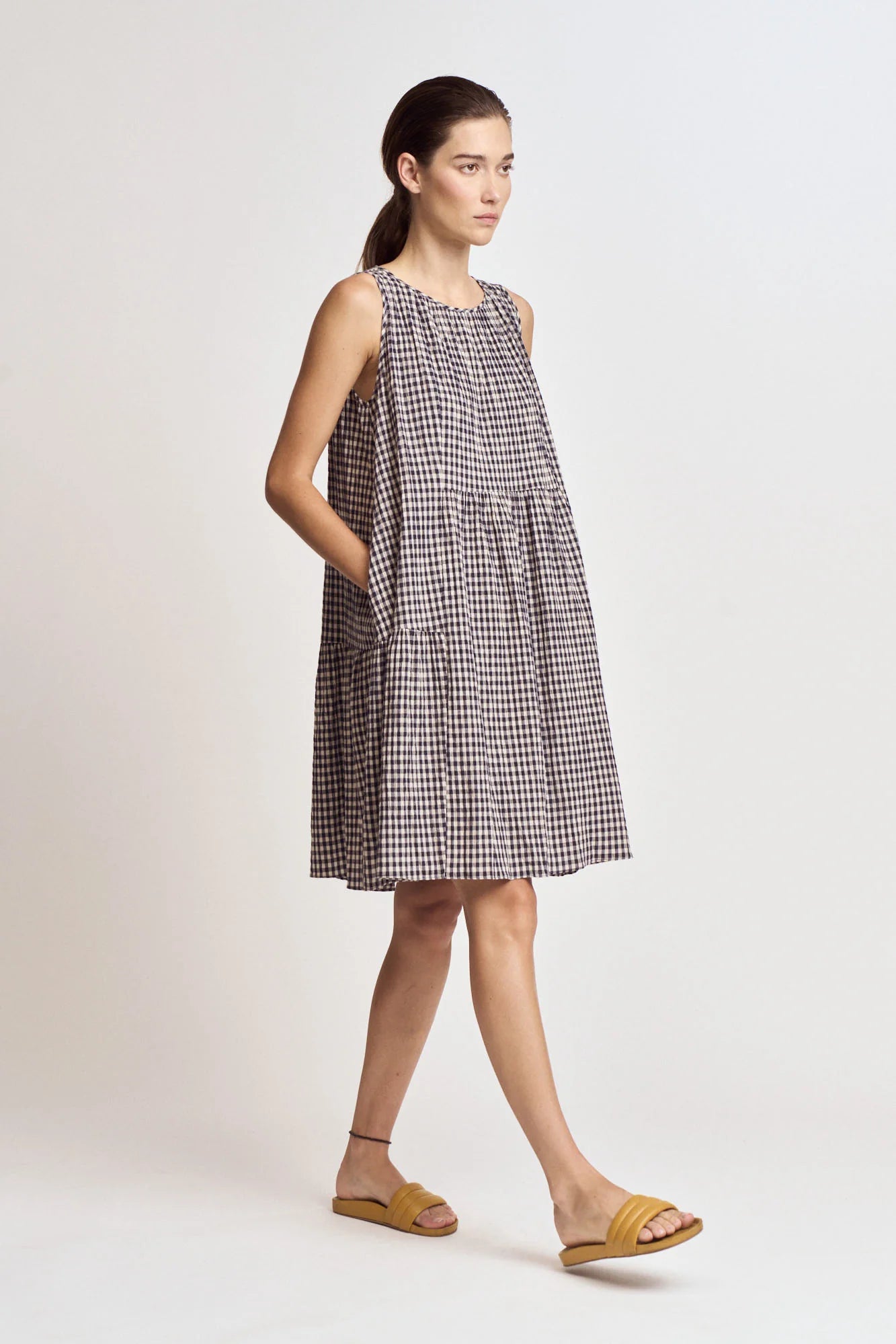 Gingham Panel Dress